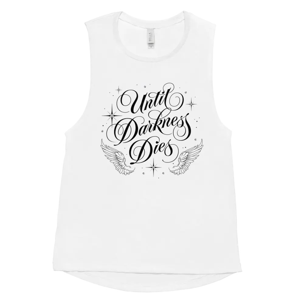 Until Darkness Dies (wings design) Bella+Canvas Women's Flowy Muscle Tank product image (47)
