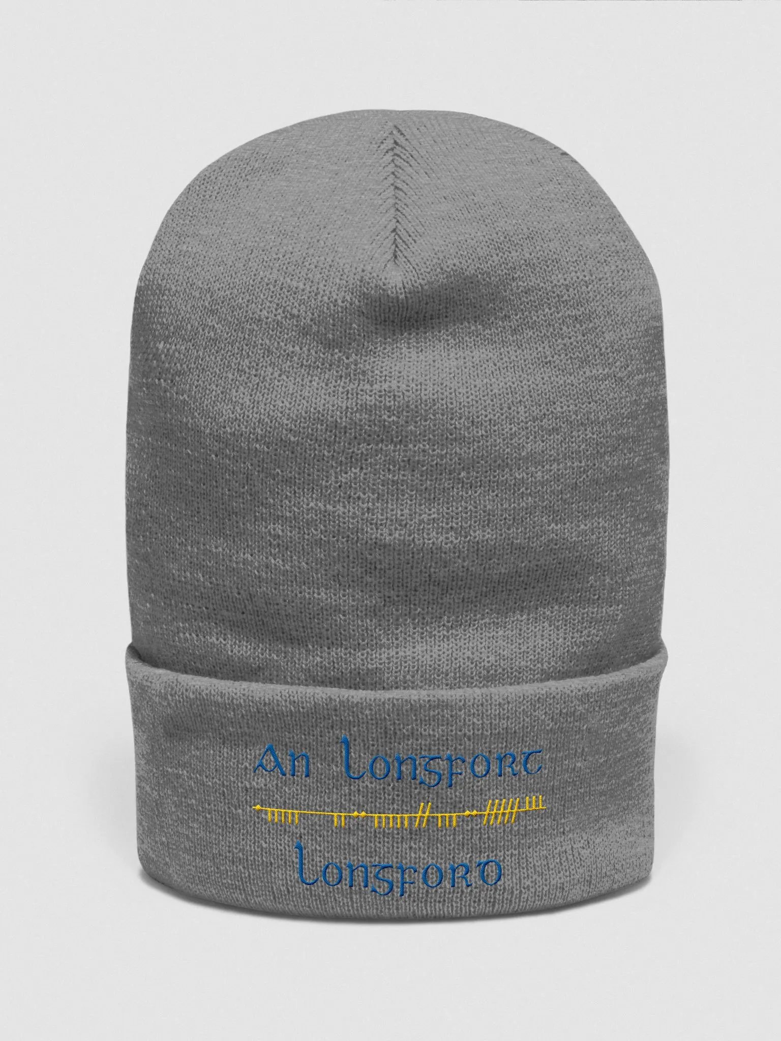 Longford/An Longfort Scholastic style Ogham embroidered Cuffed Beanie product image (21)
