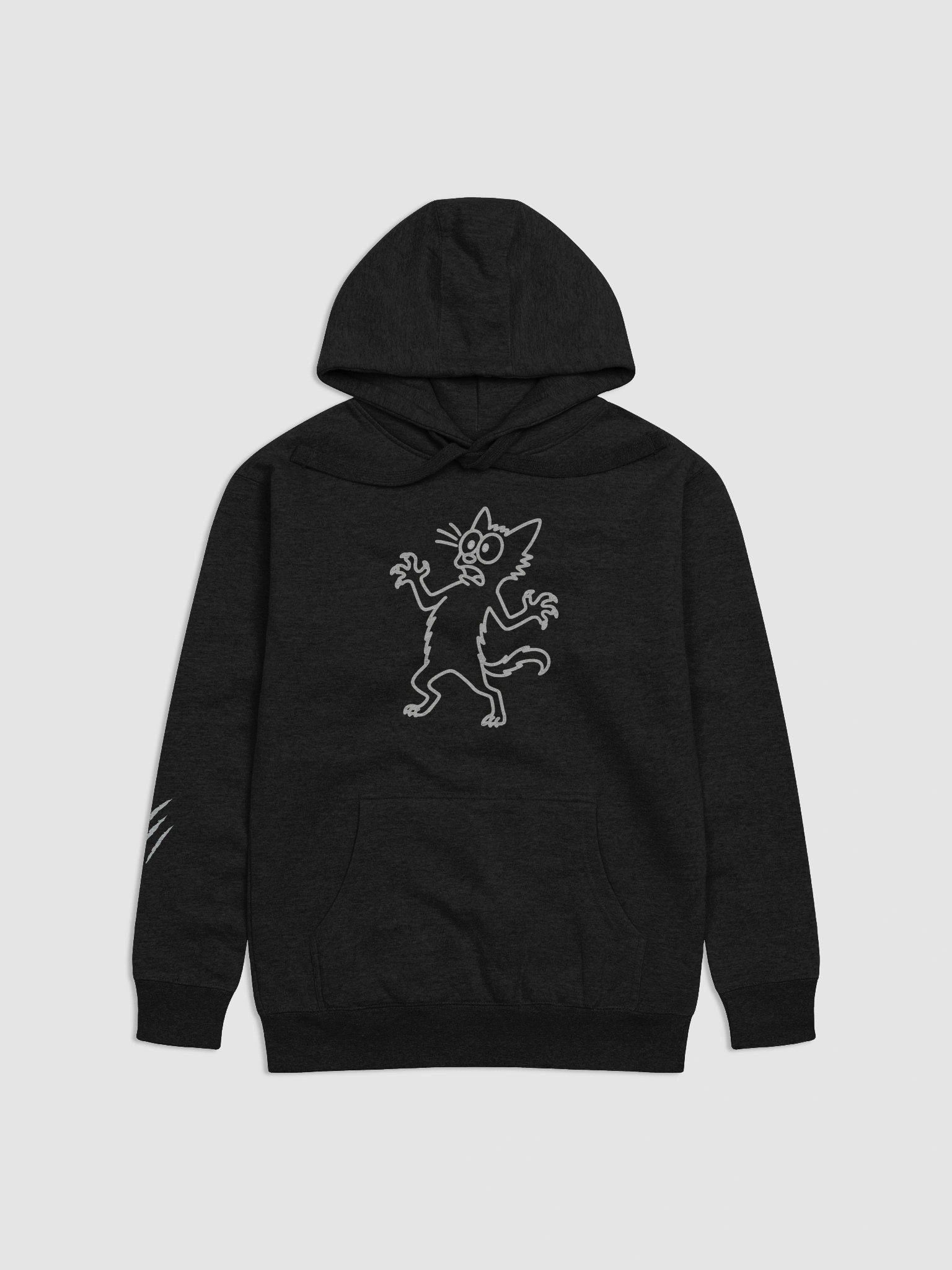 Scaredy Cat Unisex Hoodie-Cat front/Scratch Sleeve product image (1)