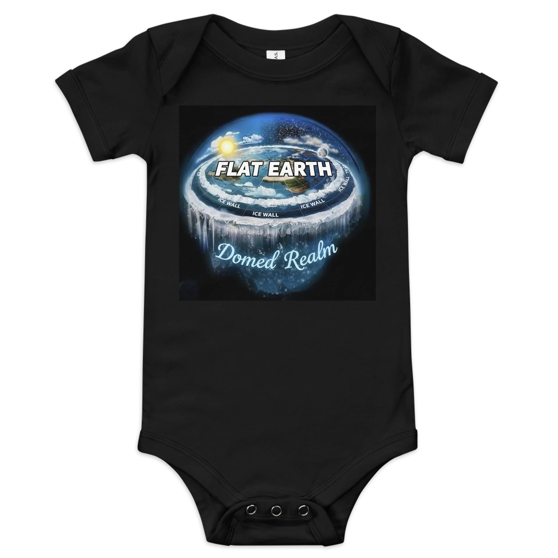 Cosmic Flat Earth Baby Onesie product image (1)