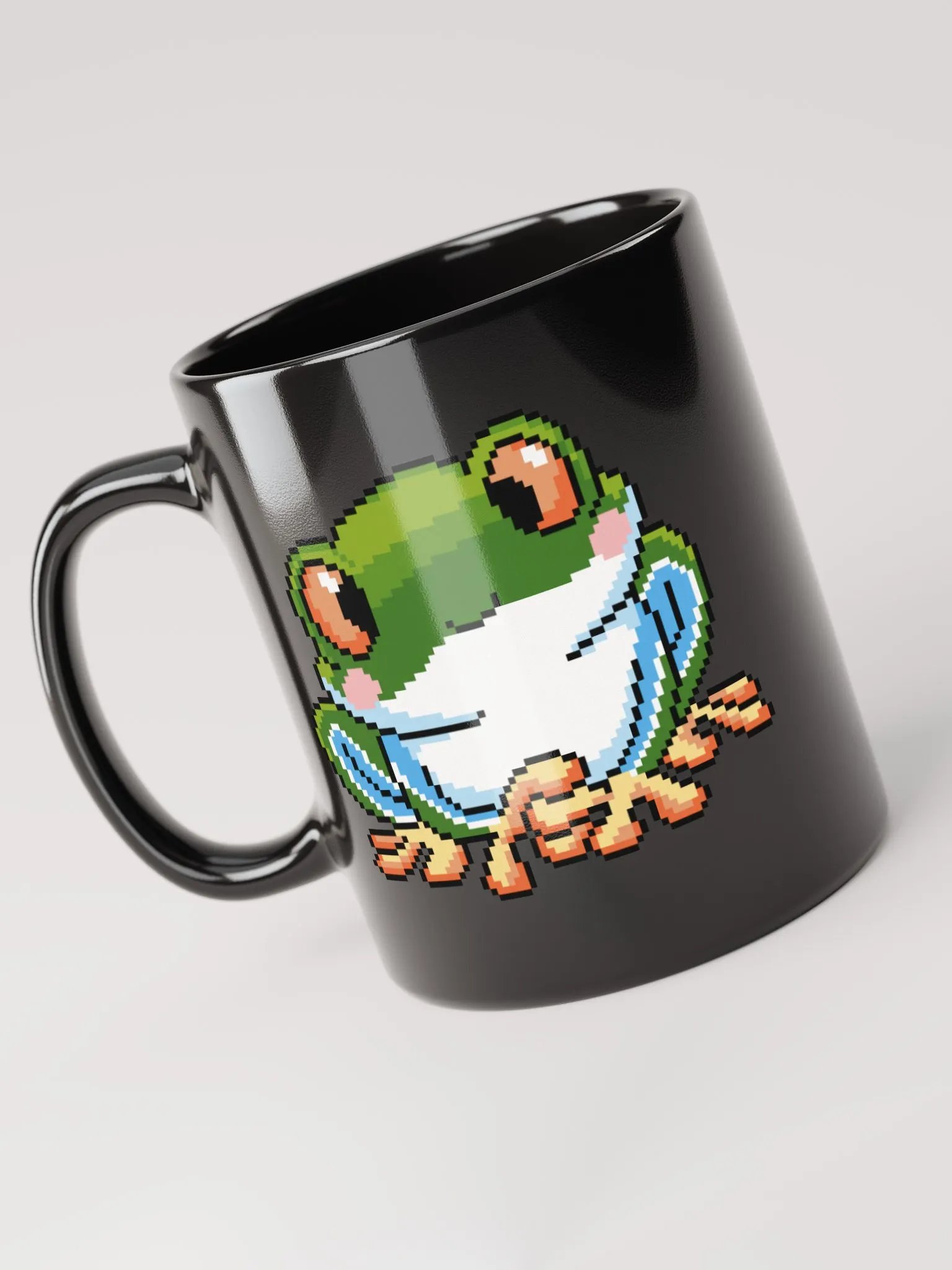 Dark Green Rip the Frog Black Glossy Mug product image (5)