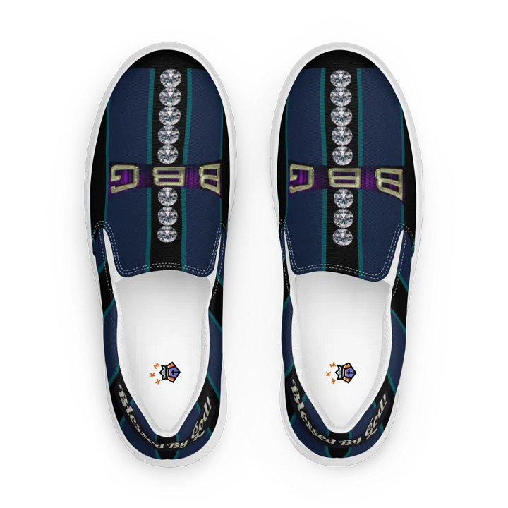 BBG Green & Blue Men's Diamond Cross Slip Ons product image (1)