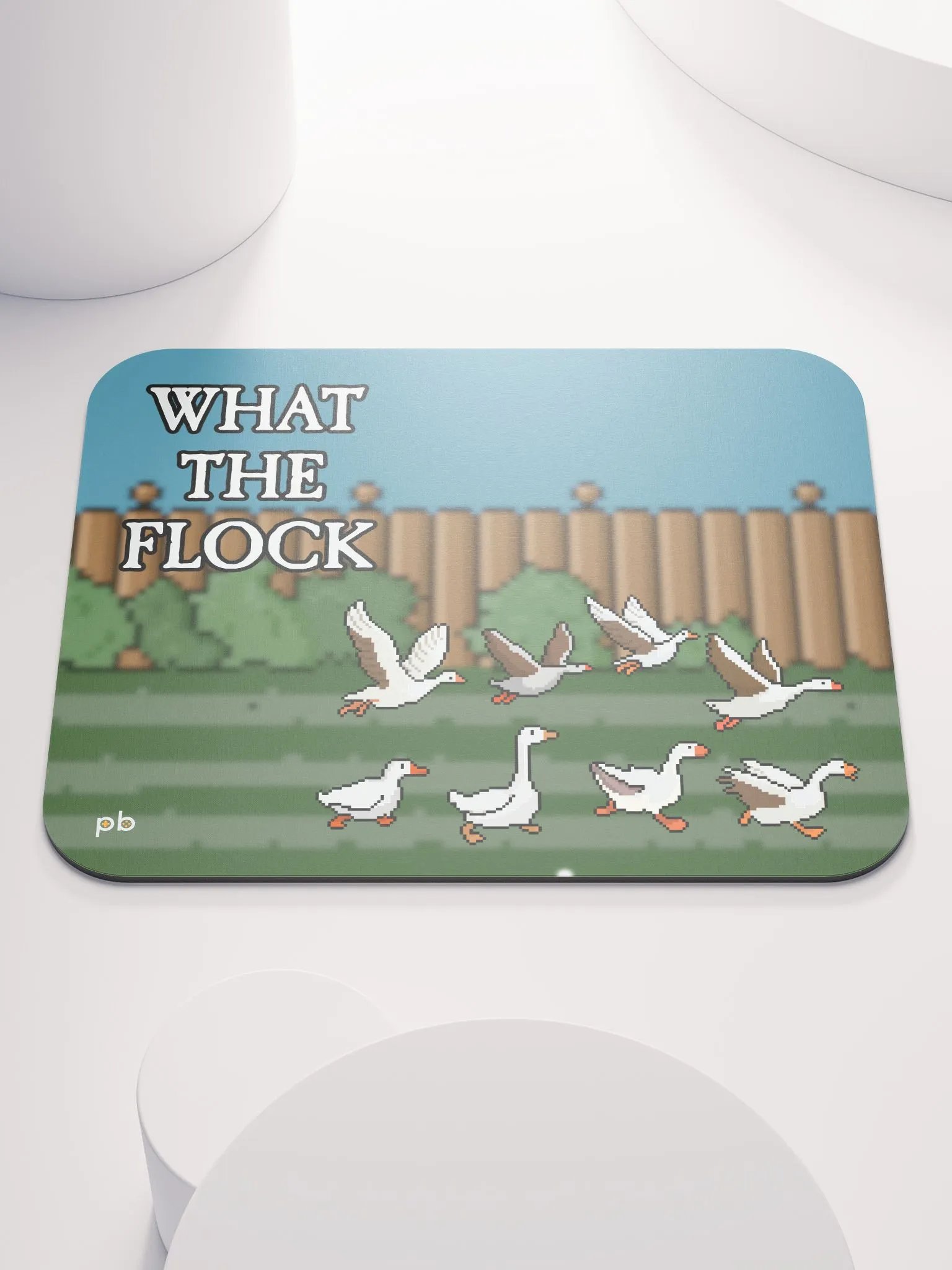 What the Flock Pixel-Art Goose Mouse Mat product image (1)