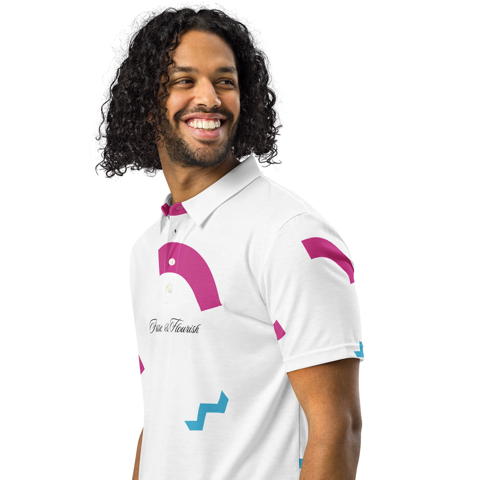 F&F Script 89 Slim Fit Polo Shirt (WHT) product image (2)