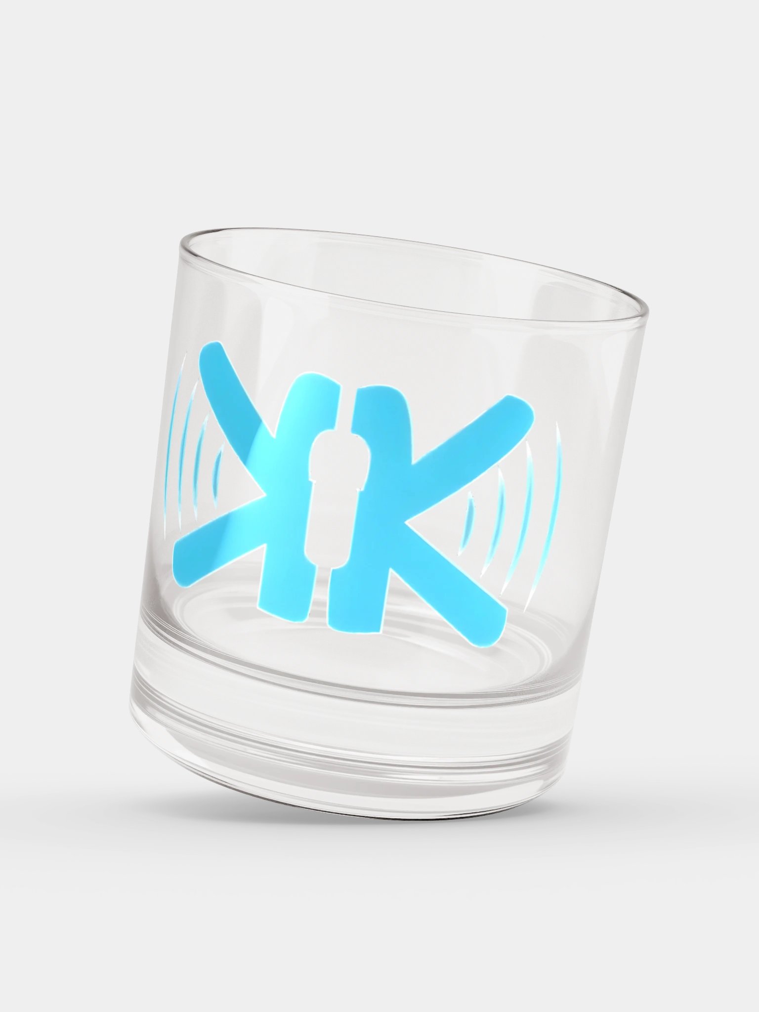 KIUK Rocks Glass — Cyan Logo product image (3)