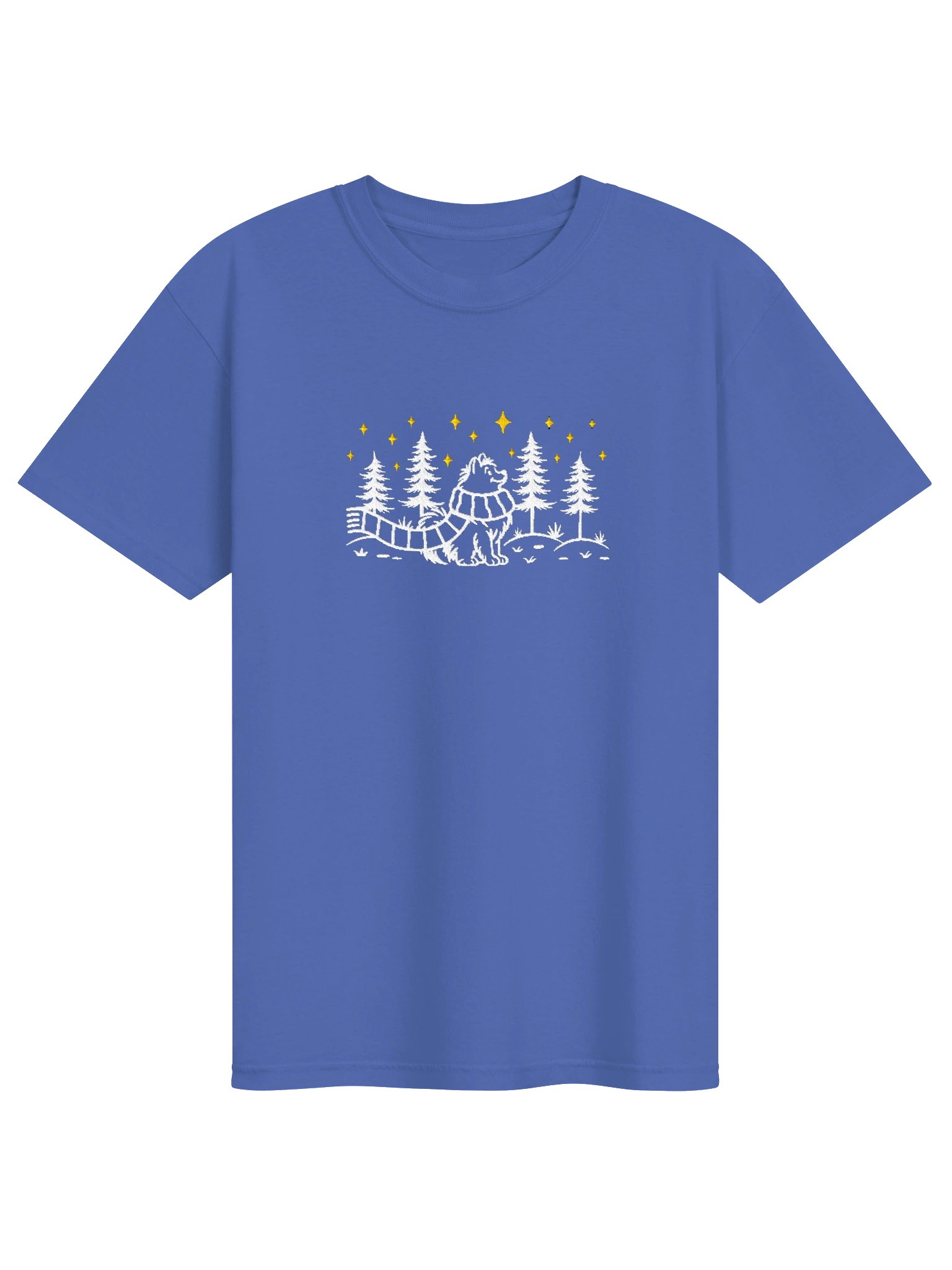 Pomeranian(2) Winter/Christmas Line Art Design Embroidered T-Shirt product image (55)
