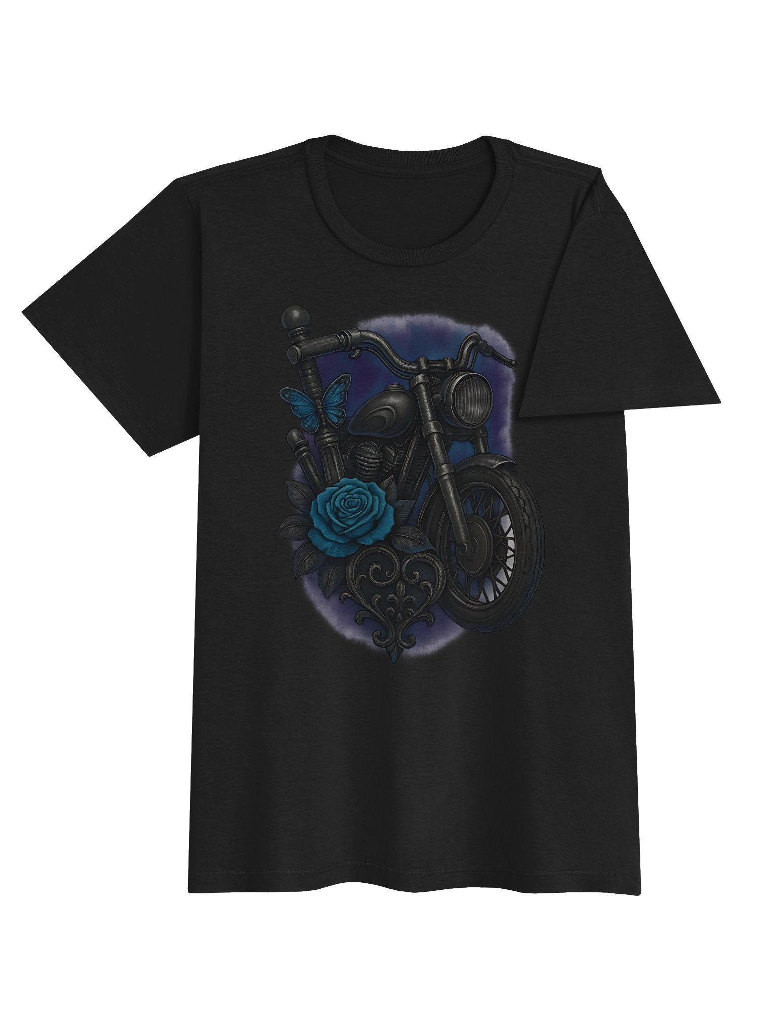 Throttle & Iron “Blue Rose Moto” Tee product image (8)