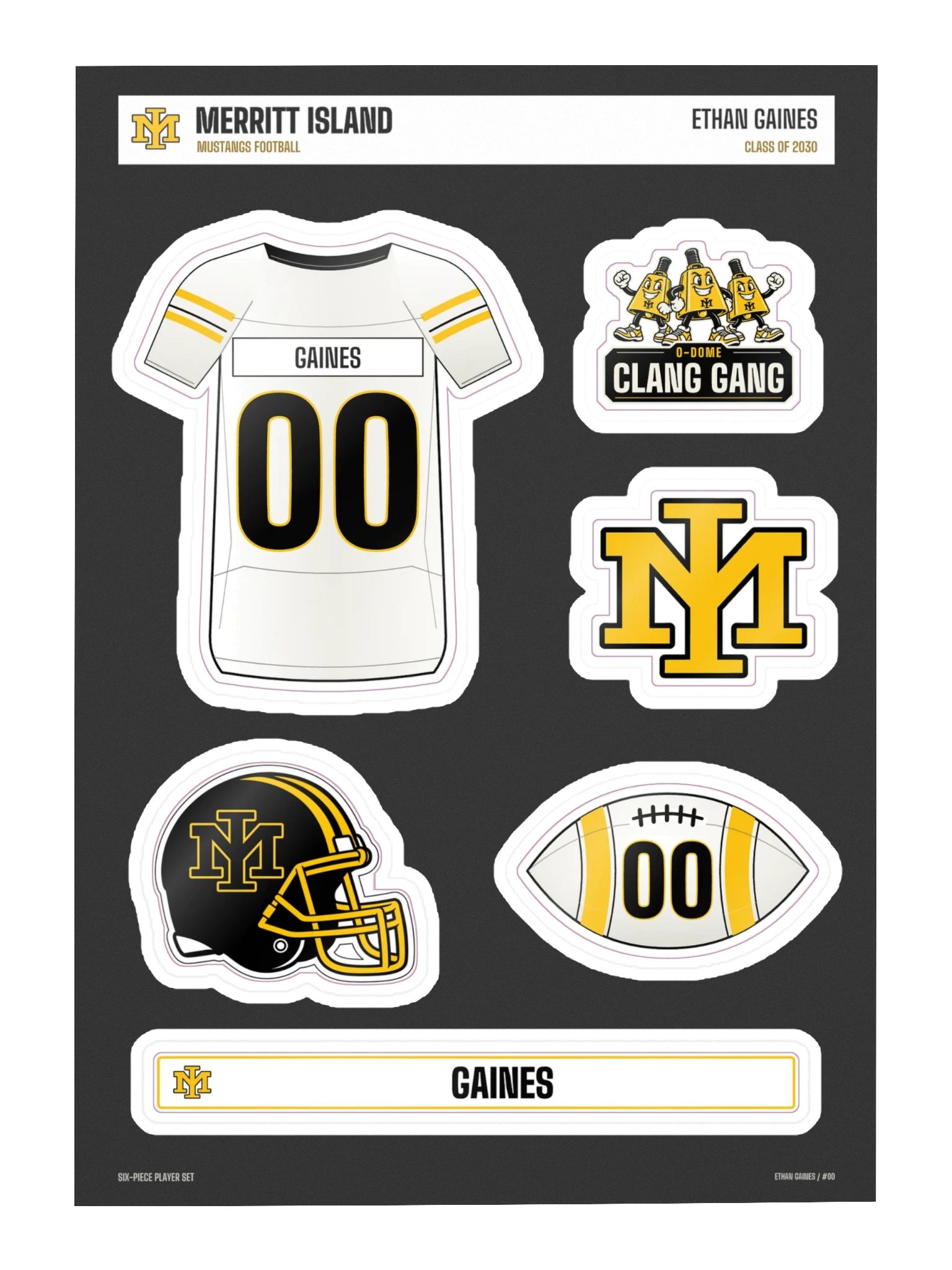 Ethan Gaines #00 — Mustangs Sticker Sheet product image (3)