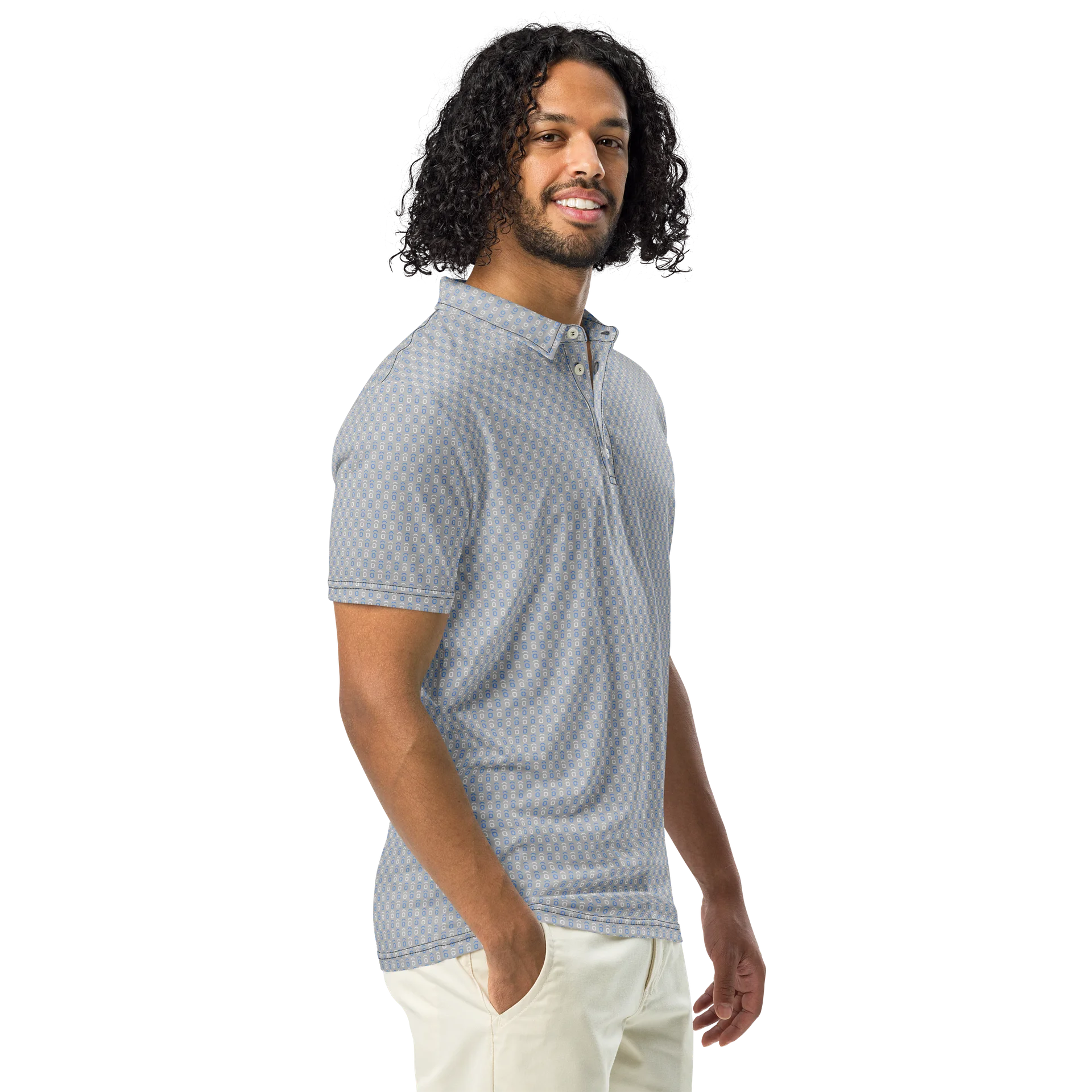 OVTLYR ALL OVER PRINT - POLO SHIRT - RUNS SMALL (ORDER NEXT SIZE UP) - Grey product image (1)