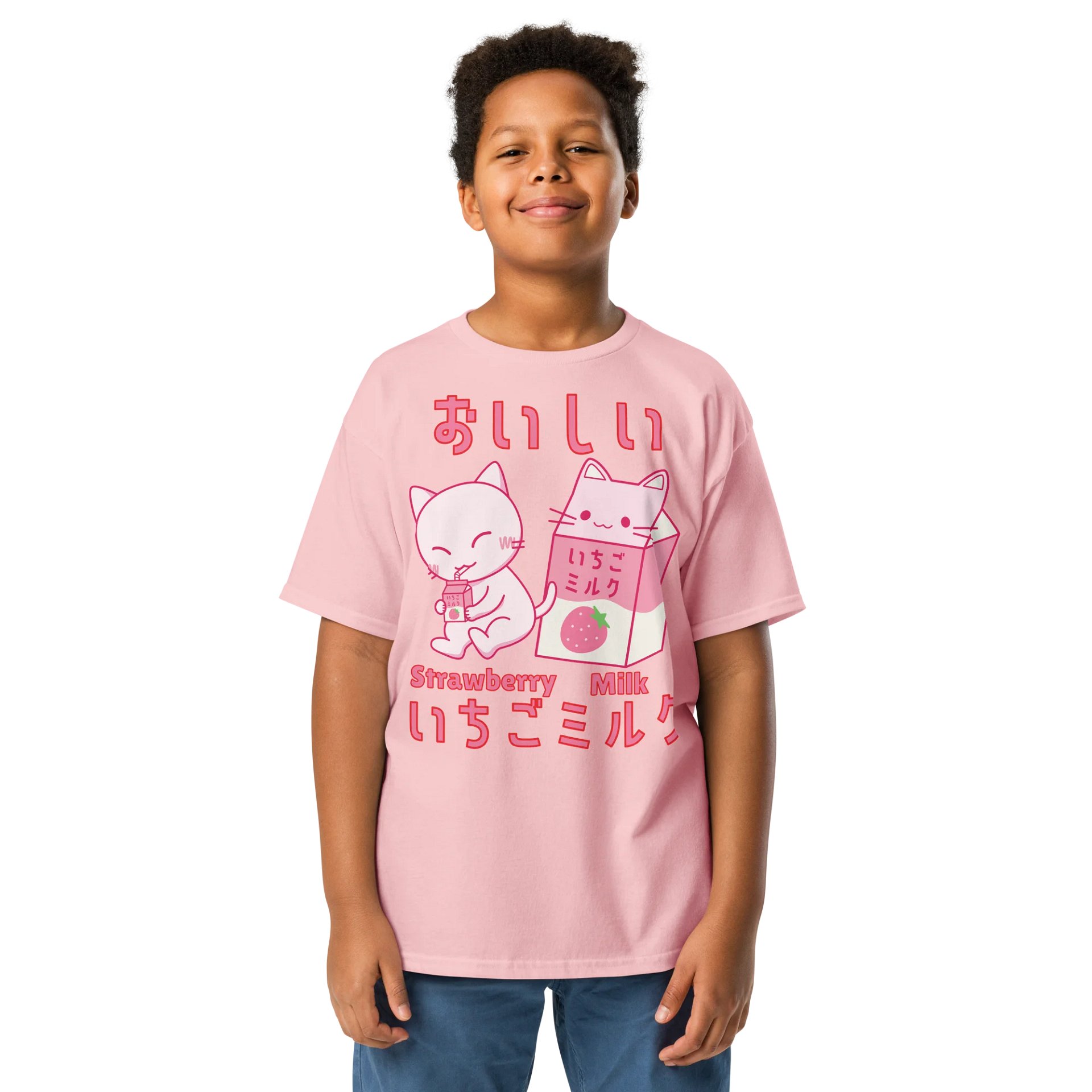 Strawberry Milk Kitty- Unisex Youth Heavyweight T-shirt product image (1)
