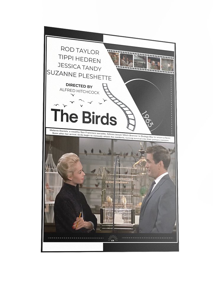 The Birds with Tippi Hedren and Rod Taylor 1963 | Movie Poster | 12x18 Wall Art product image (2)