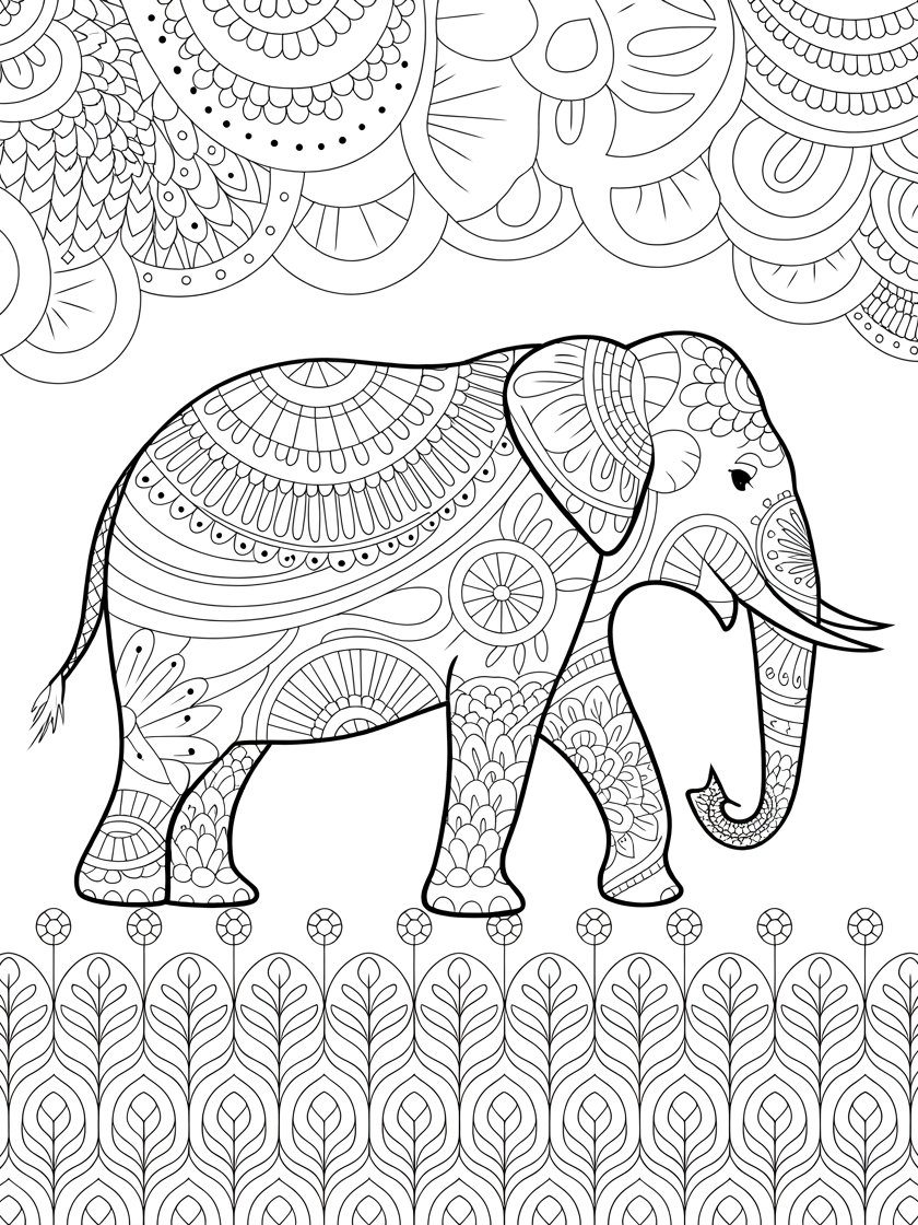 25 Elephant Mandala Coloring Pages product image (4)