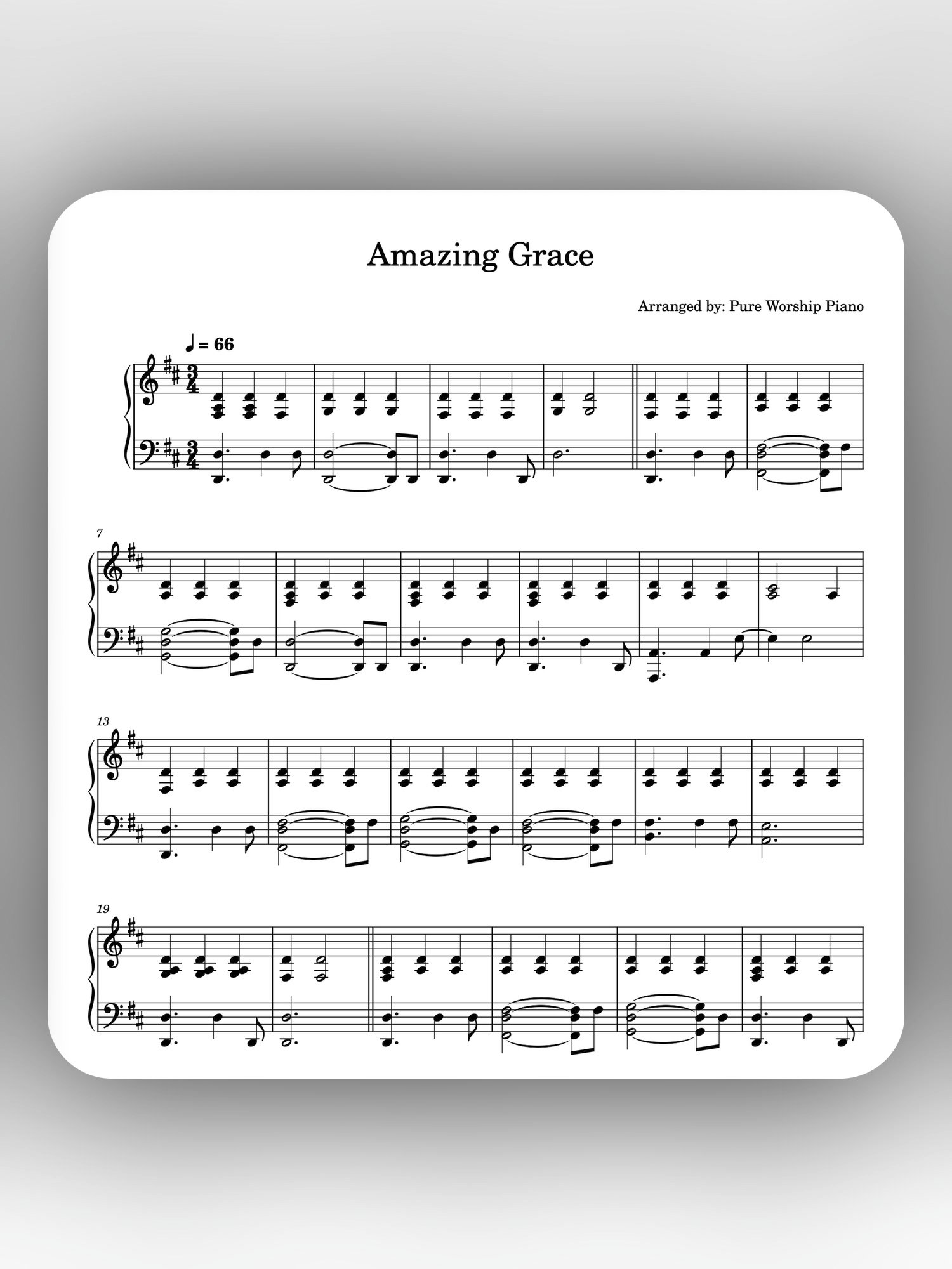 Amazing Grace - Piano Sheet Music product image (1)