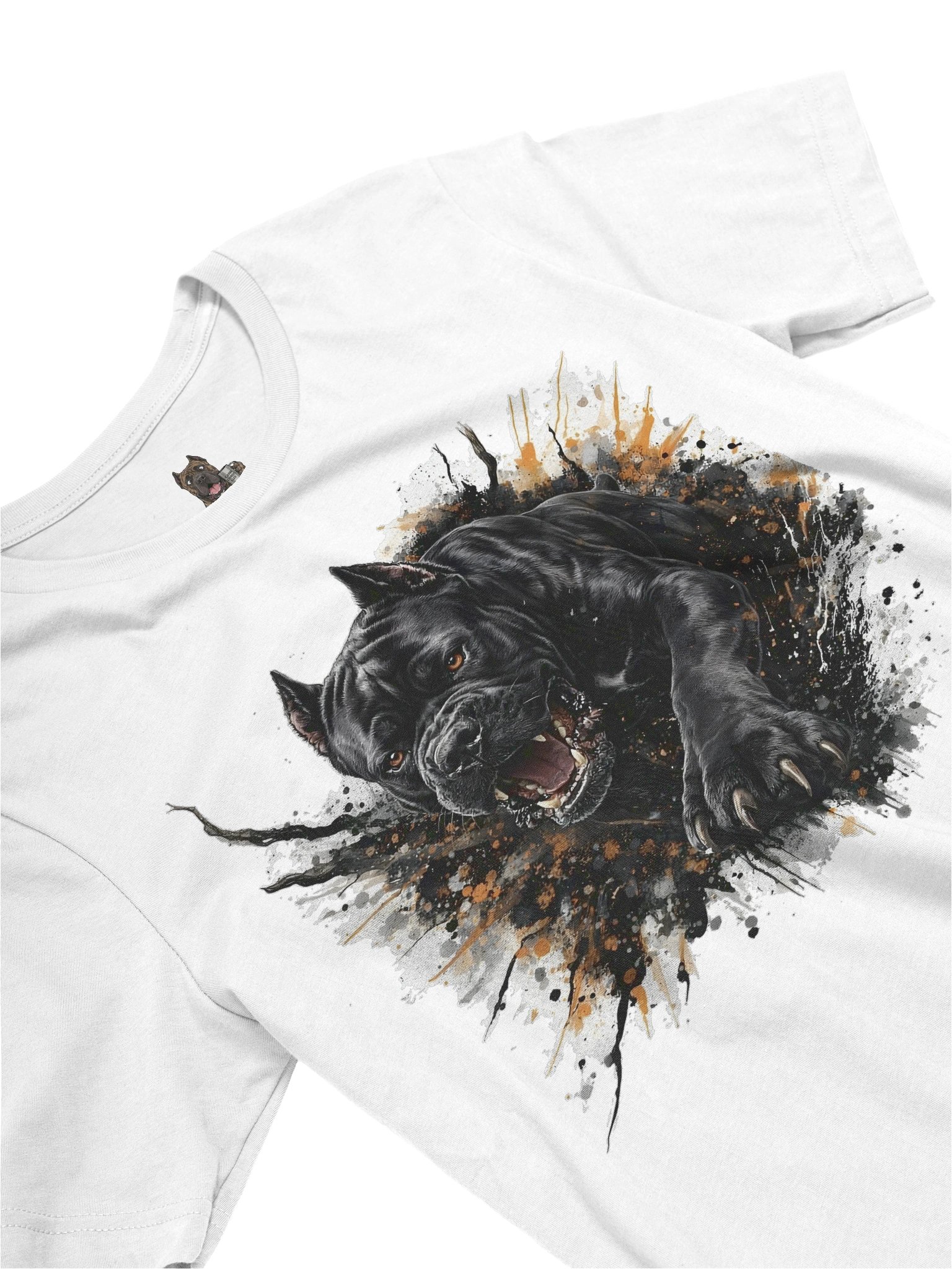 Fierce Black Cane Corso T-Shirt – Ink Splatter Italian Mastiff Attack Art Print | Guard Dog Shirt | Cane Corso Owner Gift product image (2)