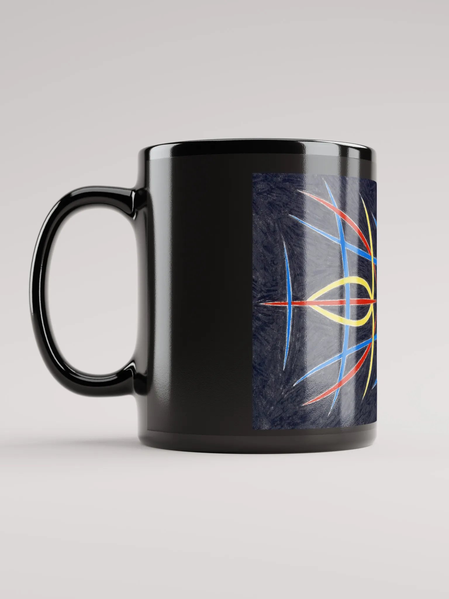 Pinstripe One Black Glossy Mug product image (3)