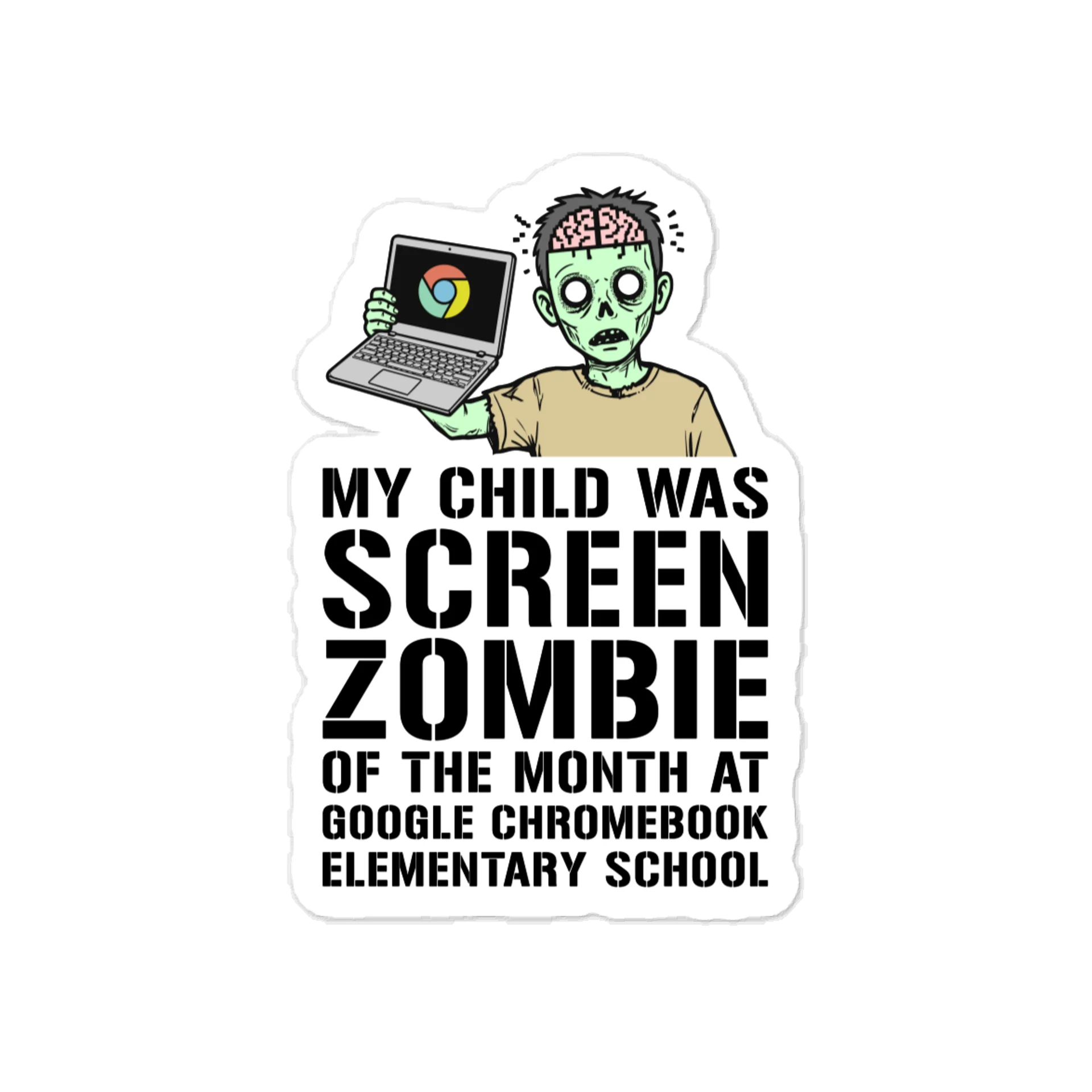 Chromebook Screen Zombie Vinyl Sticker product image (1)