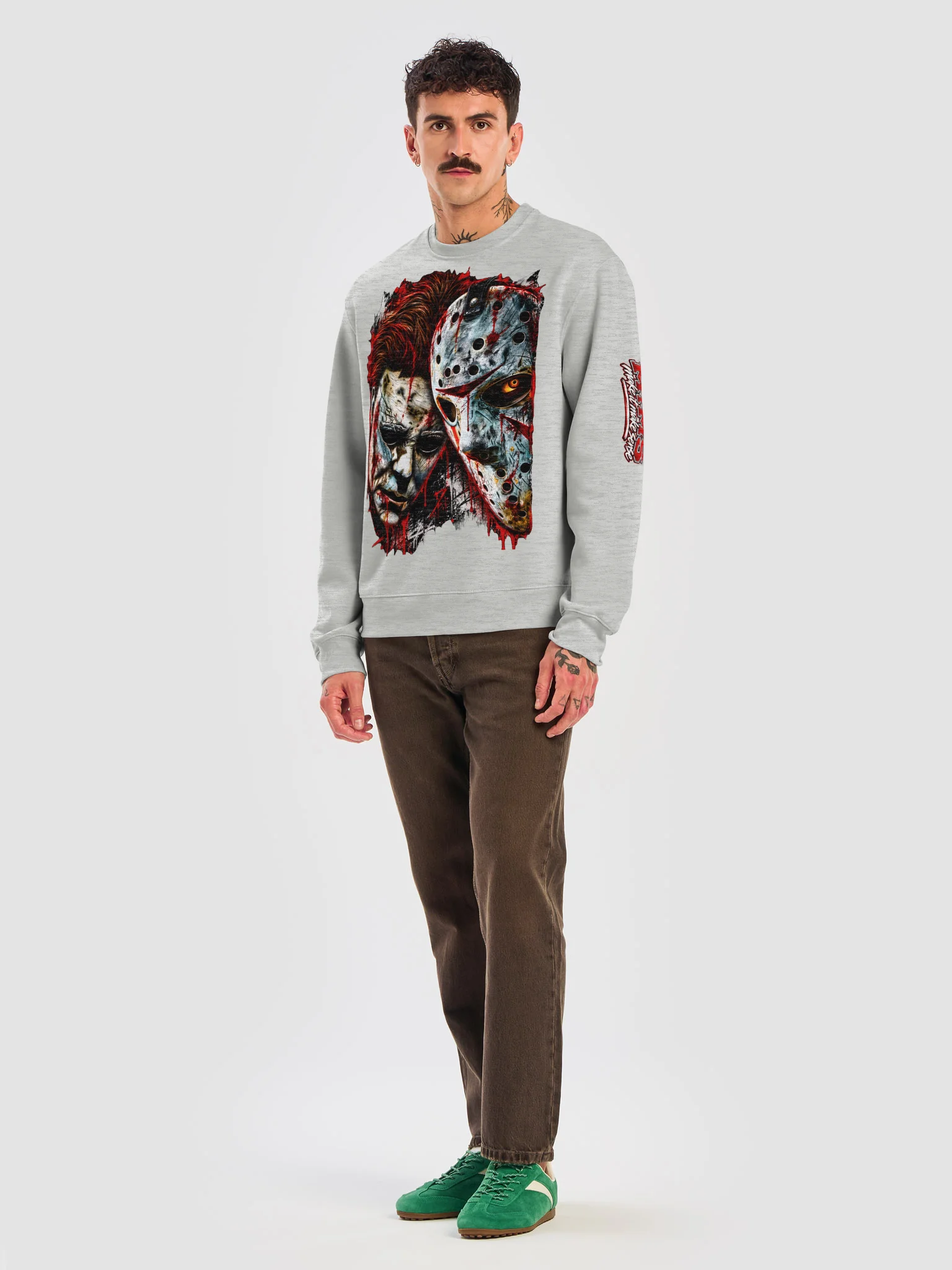 Twin Mask Horror Sweatshirt product image (15)