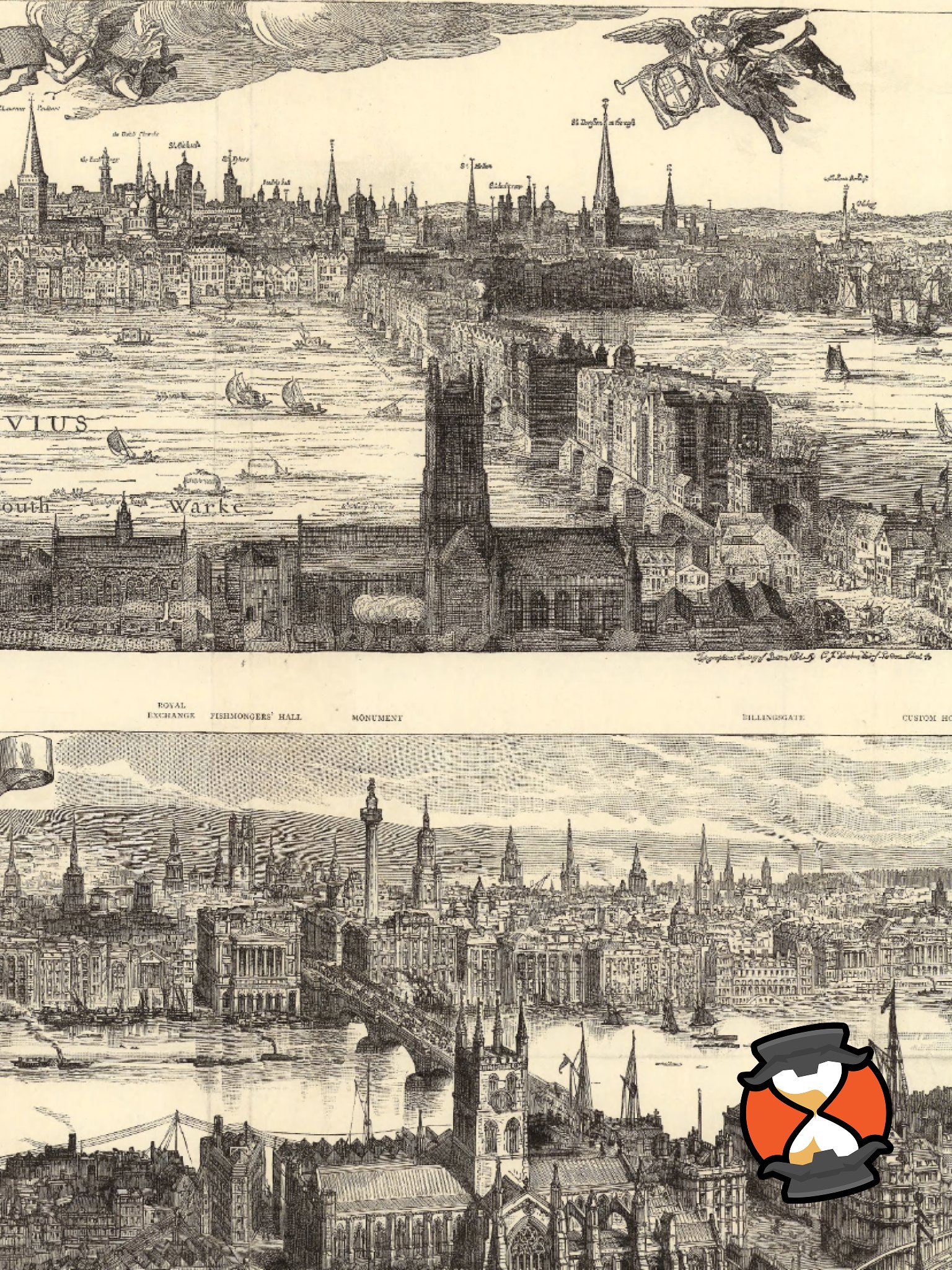 London 1616 vs. 1890 (Framed Poster Print) product image (3)