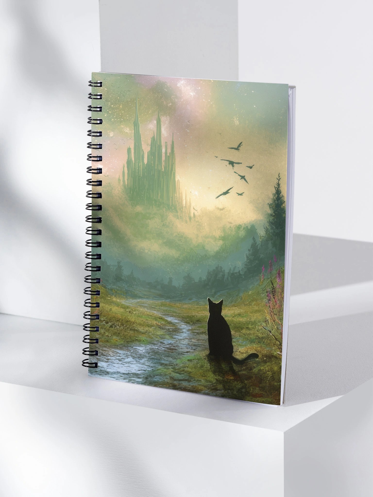 Once-Upon-a Time Mystical Cat Castle Spiral Notebook product image (4)