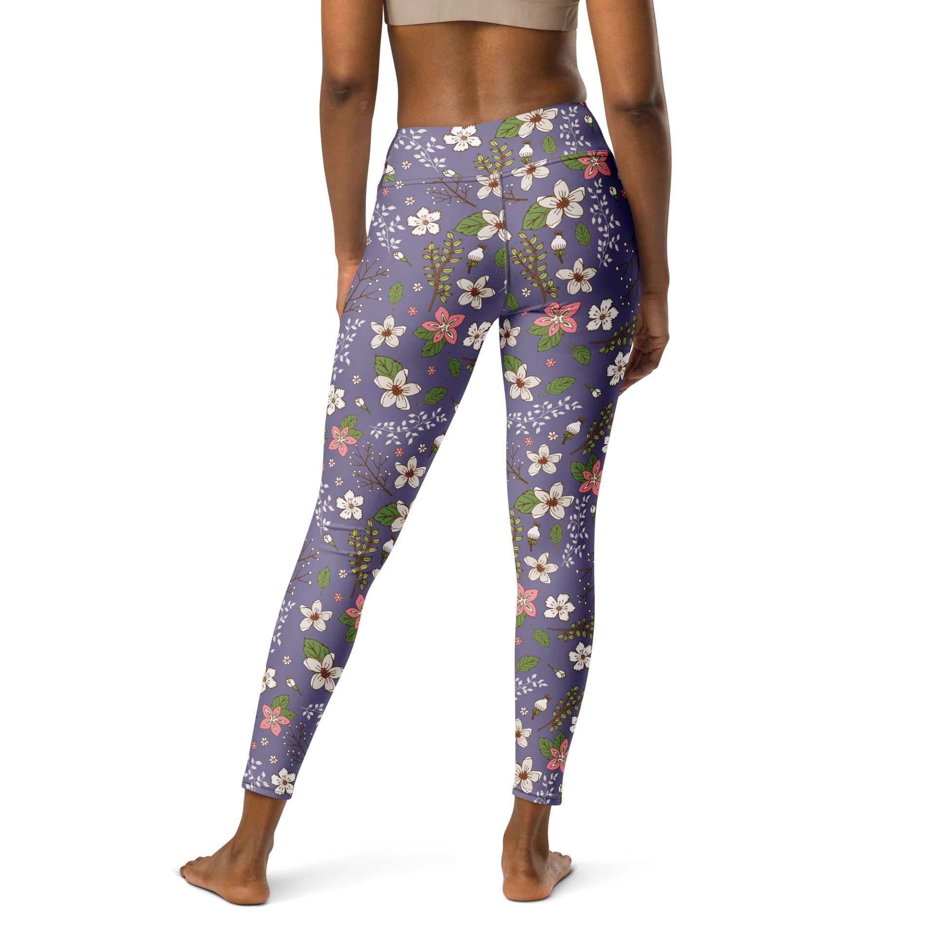 Floral Yoga Pants – Women’s High-Waisted All-Over Print Leggings product image (3)