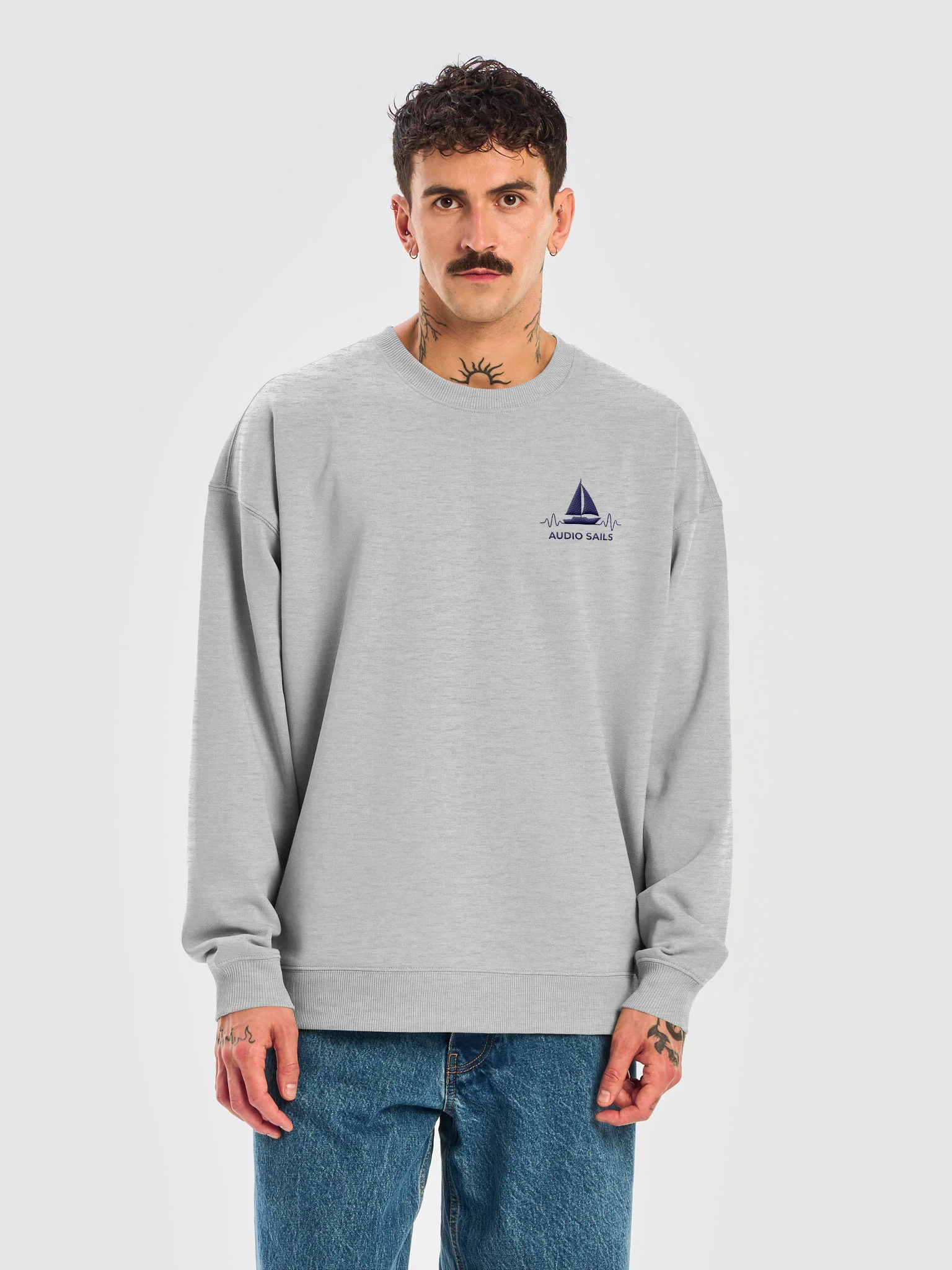 Audio Sails Reference Grade Oversized Sweatshirt | Heather Gray product image (5)