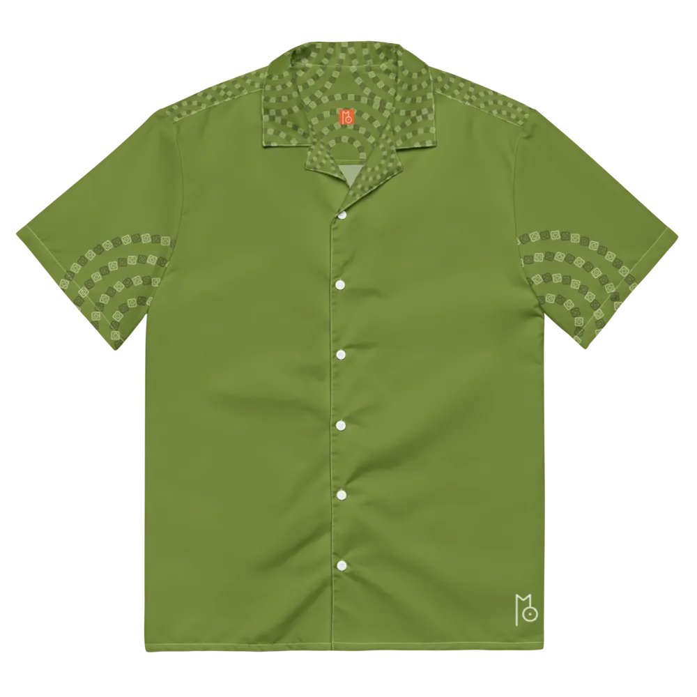 Optical Sun Icon / MO Hawaiian Shirt /| Olive product image (2)