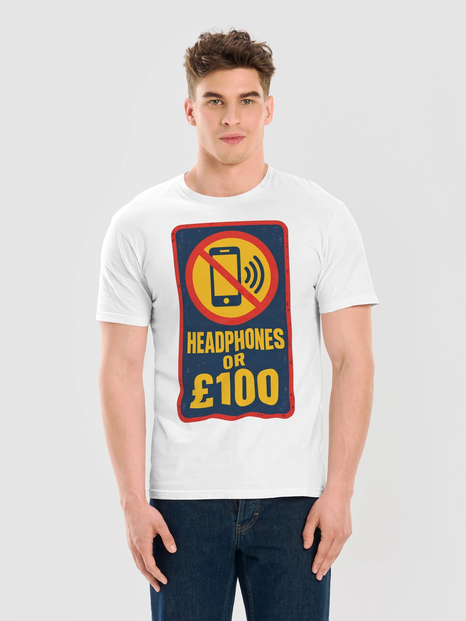 Headphones or £100 Bus Sign T-Shirt product image (11)