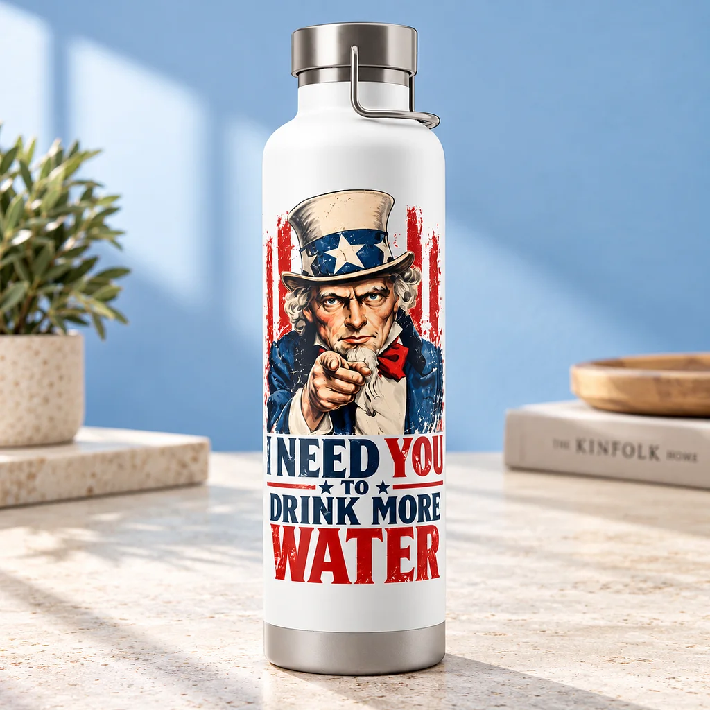 Uncle Sam Inspired Water Bottle