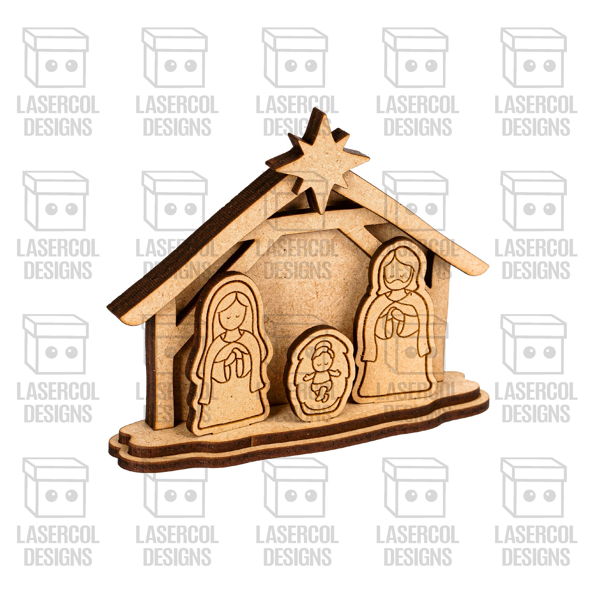 Small Nativity Scene Gift Set 3 - Christmas - Laser Cut Files product image (4)