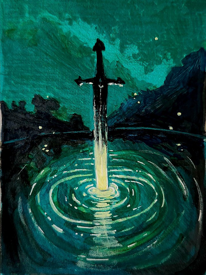 Art Print-Dark Fantasy Collection-Sword of the Lake product image (1)