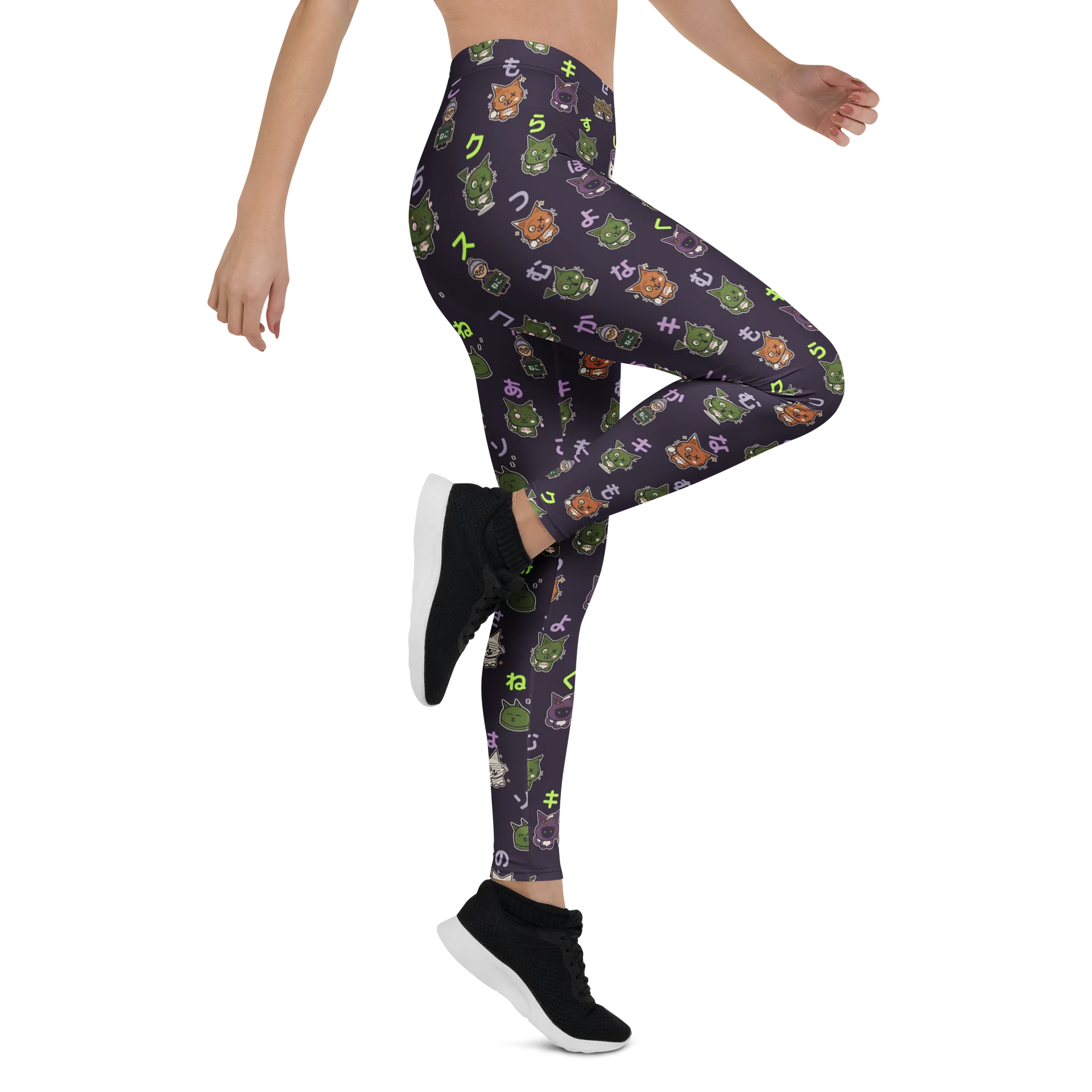 Zombie Cat Kana All-Over Print Leggings product image (6)