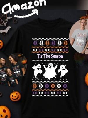 Tis the season for ghoul vibes, pumpkin spice, and all things eerie. Link is in the comments and this is available in adult and child sizes. #SpookySeasonArt #GhostVibes #HalloweenAesthetic #FairIsleHalloween #RetroHalloween 