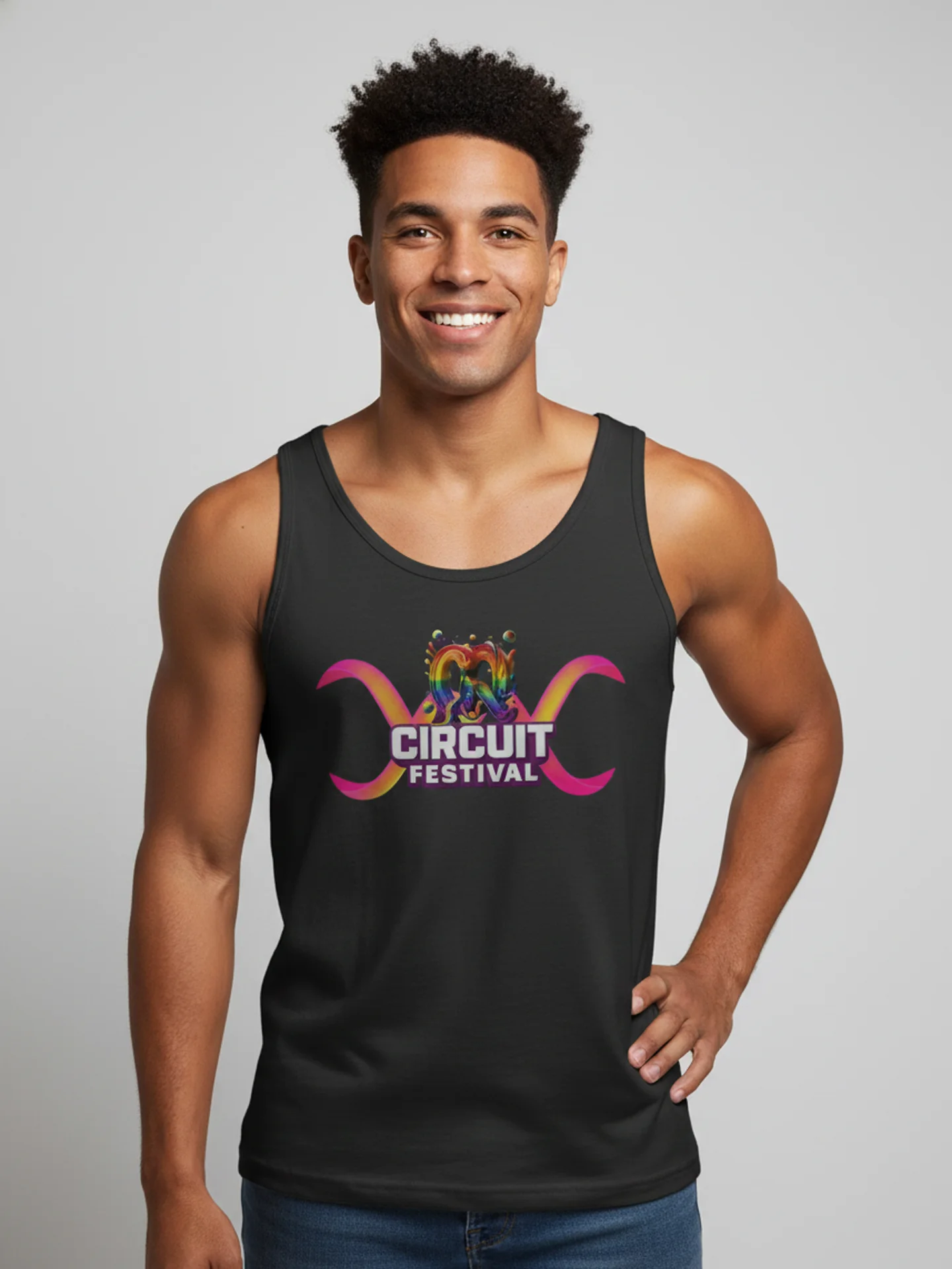 CQ CIRCUIT FESTIVAL – NEON ARC PARTY TANK product image (1)