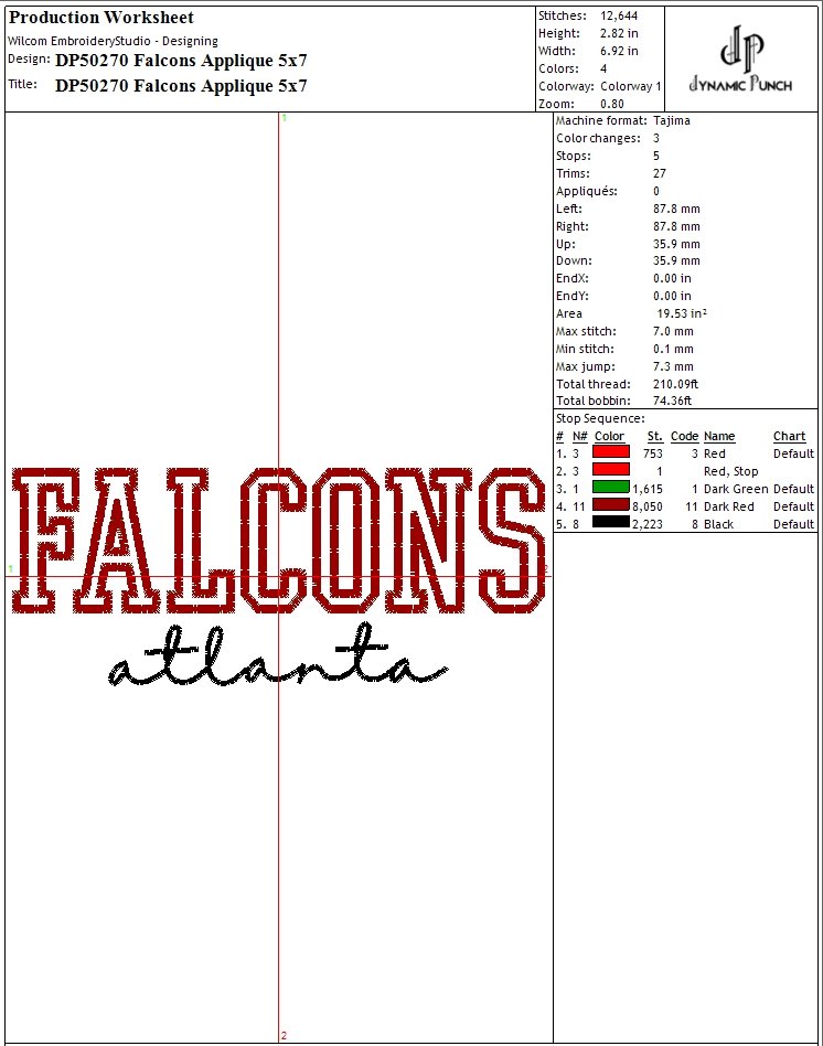 NFL FALCONS APPLIQUE product image (2)