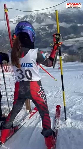 Our Nisa Ipek 🇹🇷 - GS race in Pra Loup, France #weareskiing #sheskis @atomicski