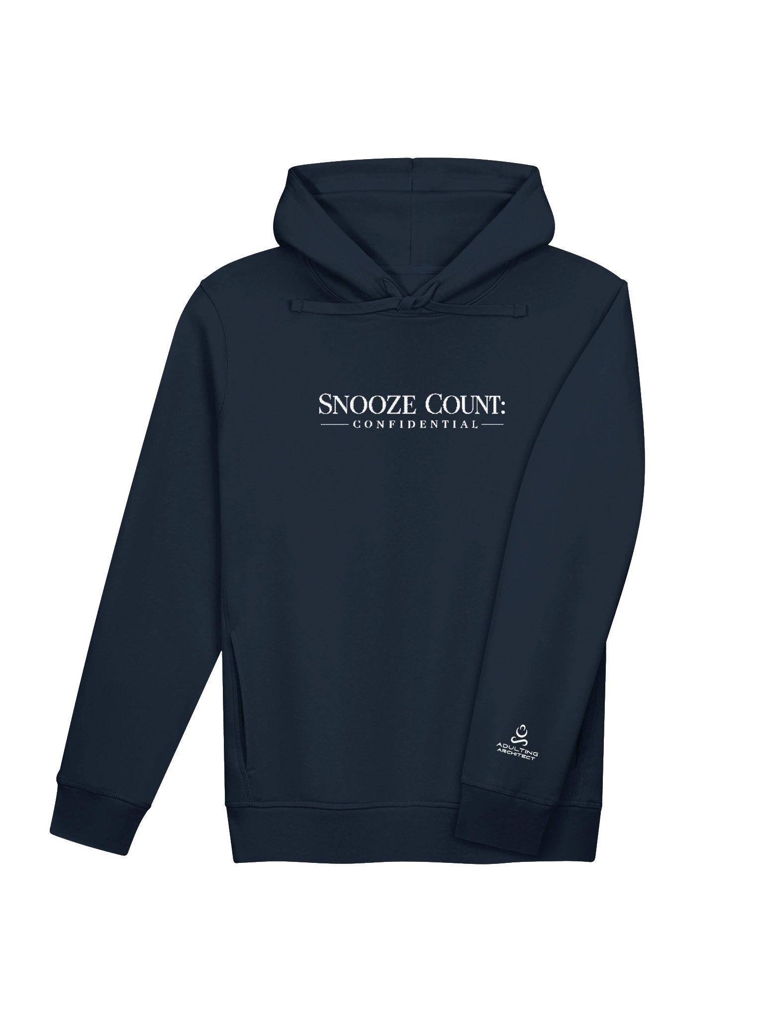 “Snooze Count: Confidential” — Unisex Organic Side Pocket Hoodie product image (3)