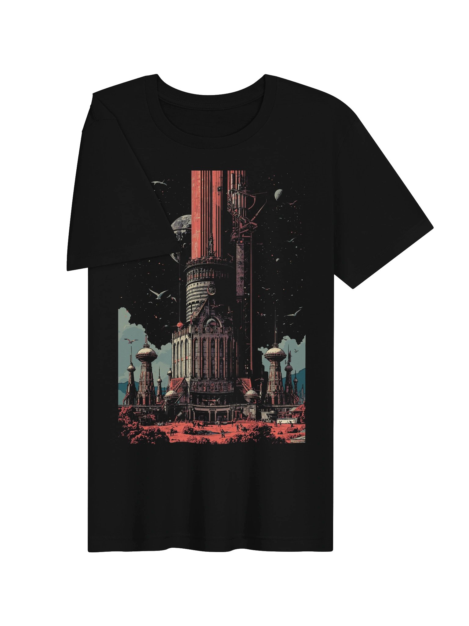 Retro Sci-Fi Tower Spaceport Lightweight T-Shirt product image (6)