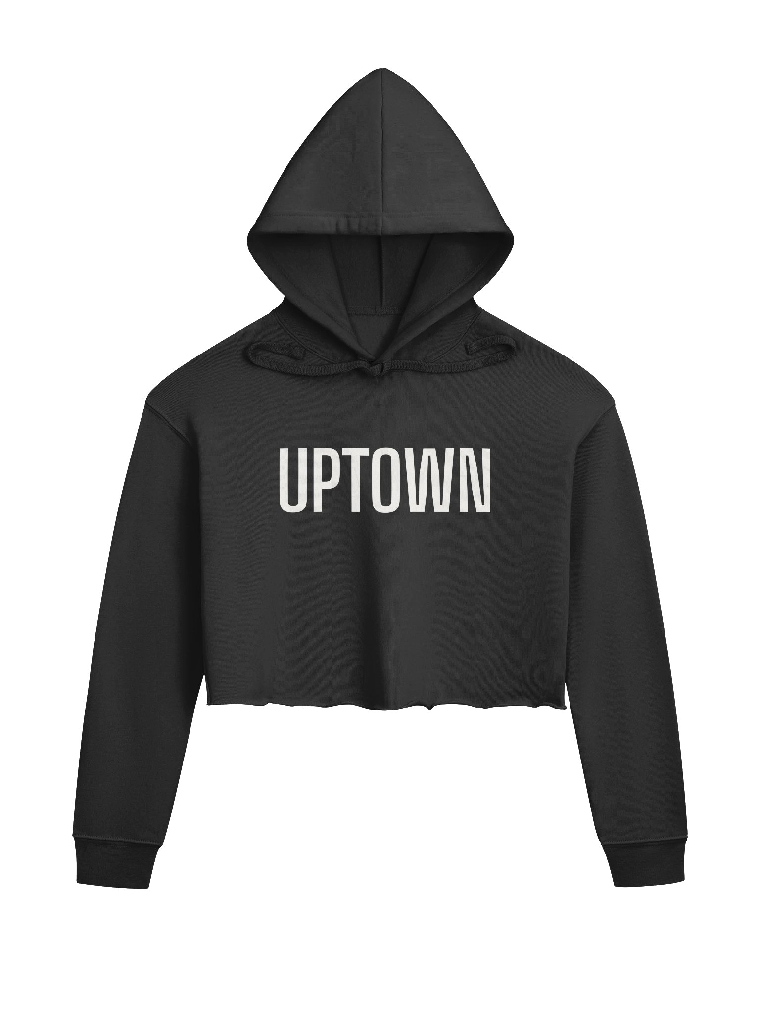 UPTOWN WOMEN'S CROP TOP BLACK HOODIE product image (1)