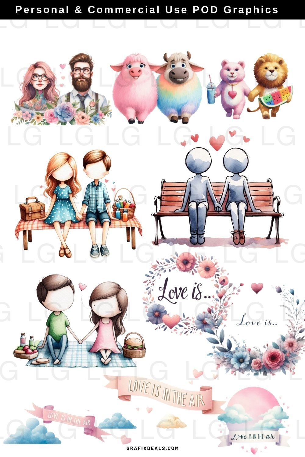 Love is in the Air! Epic Couples Print on Demand Trends Niche Guide plus 45 x Graphics for Zazzle Creators - Commercial Use Clipart product image (6)