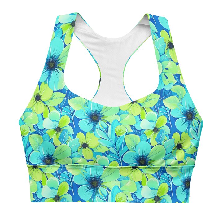 Longline Floral Sports Bra – Stylish Workout Crop Top for Yoga, Gym & Everyday Wear product image (1)