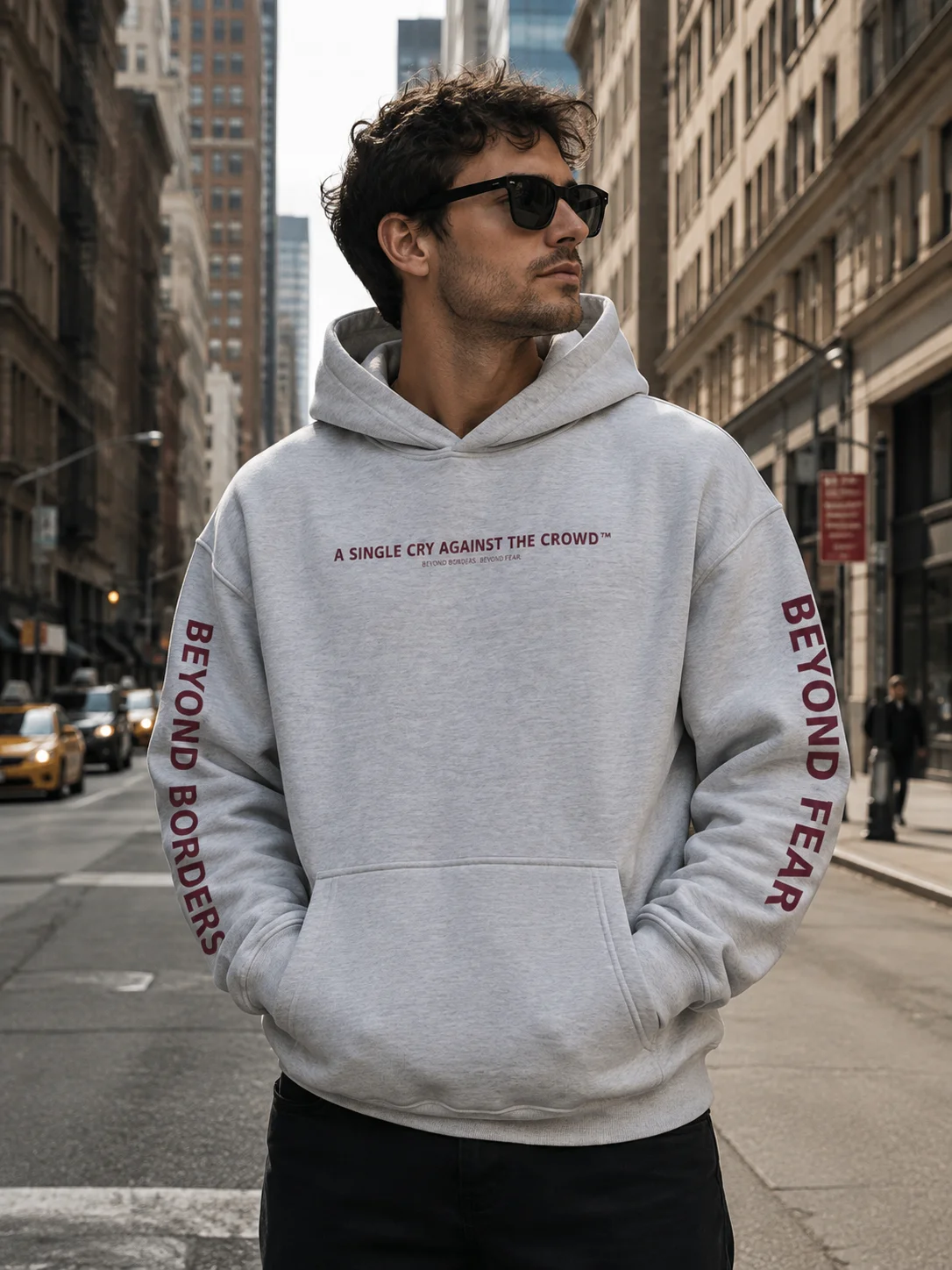 A Single Cry Against the Crowd™ — Signature Heavyweight French Terry Hoodie | Grey Edition product image (3)