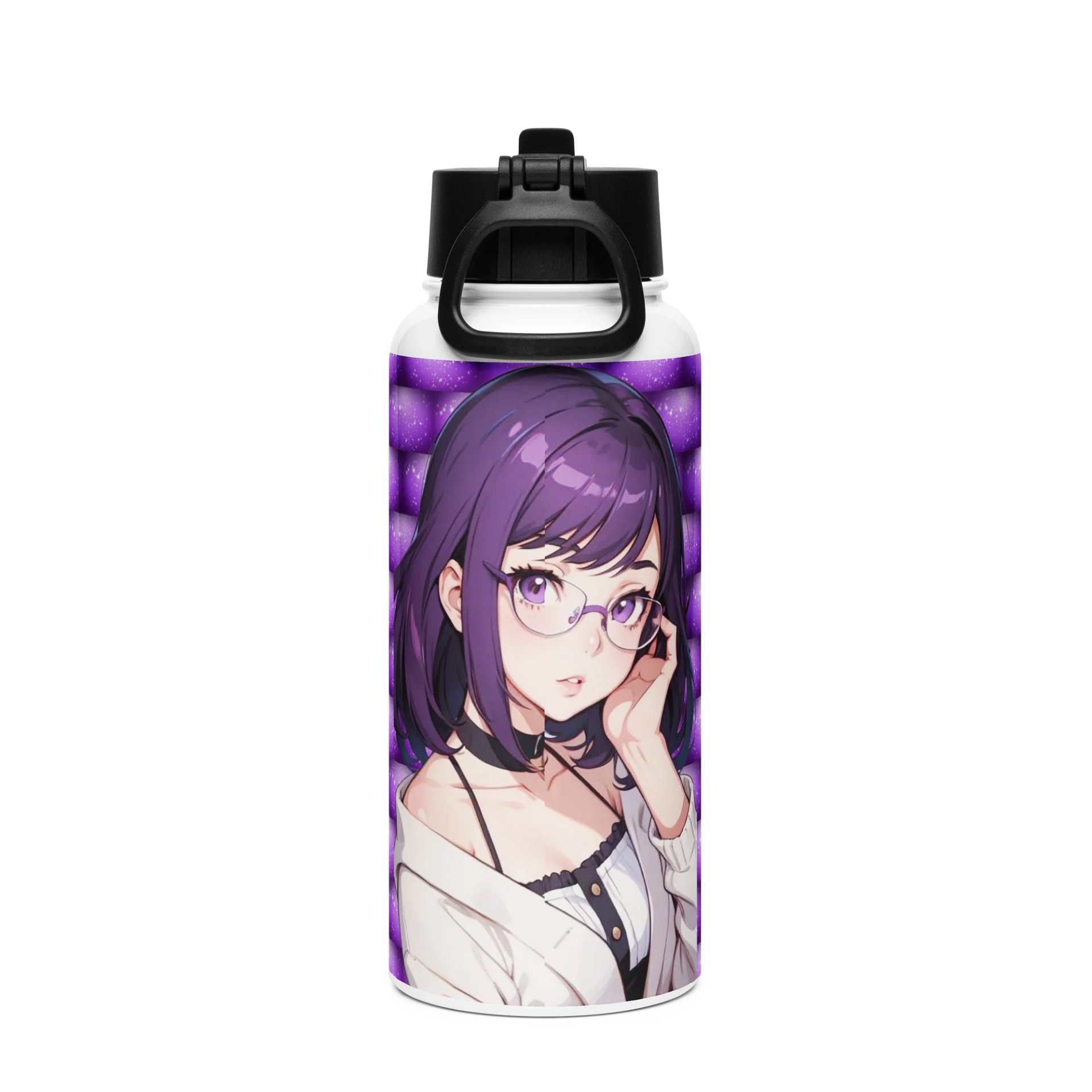 (Purple WAIFU) K Stainless Steel Water Bottle with a Straw Lid product image (2)