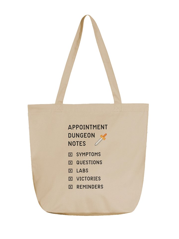 Appointment Dungeon Notes Tote Bag | Chronic Illness Doctor Visit Bag product image (1)