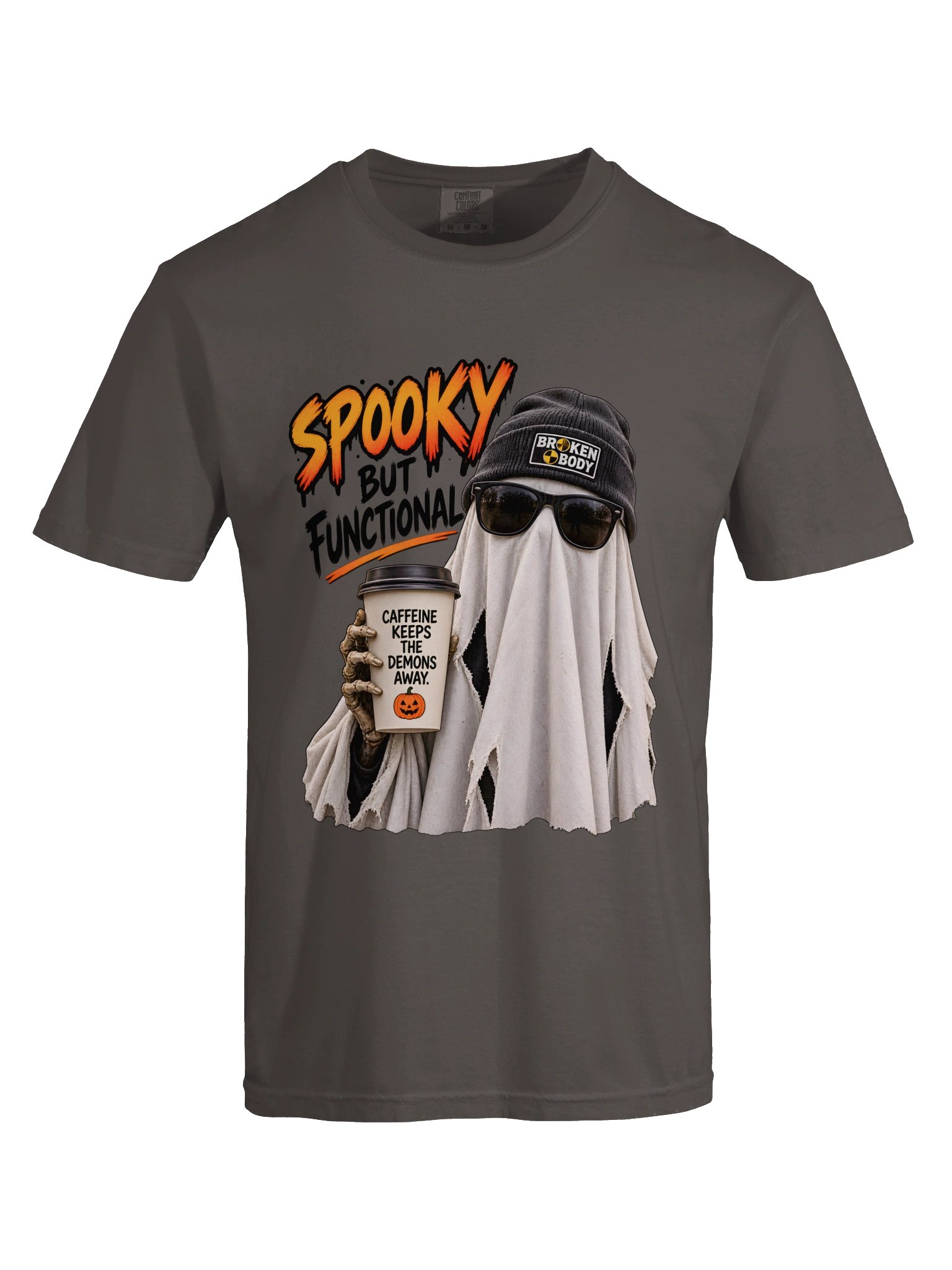 Funny Halloween Ghost Shirt — Spooky But Functional Coffee Lover Tee | Holly-Ween™ product image (10)