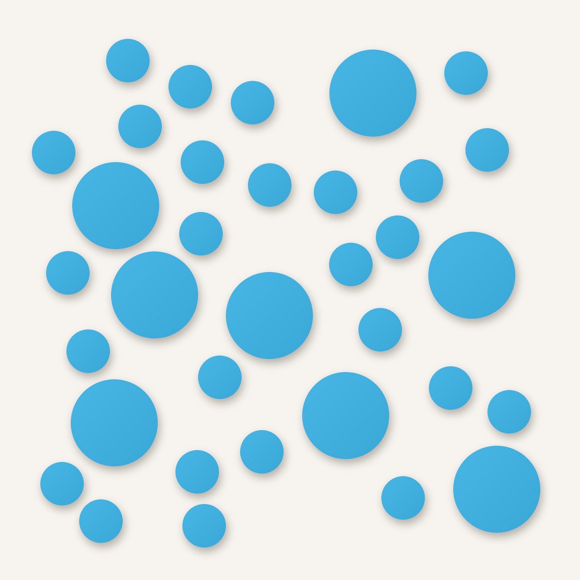 Ice Blue Polka Dot Wall Decals, 2" and 4" Vinyl Circle Stickers, Removable Dot Decals for Nursery, Kids Room, Playroom product image (1)