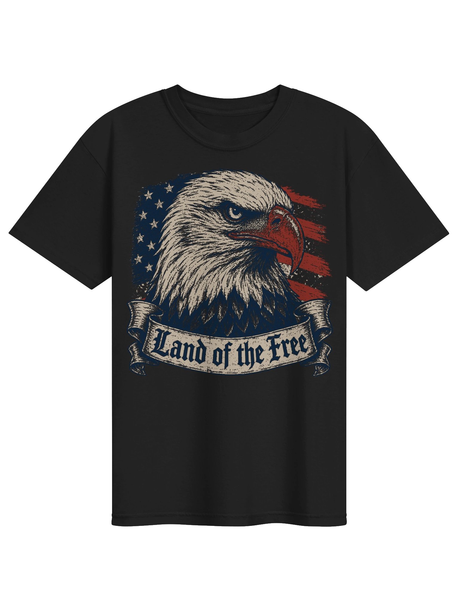Land of the Free T-Shirt | Patriotic American Eagle Vintage Graphic Tee product image (1)