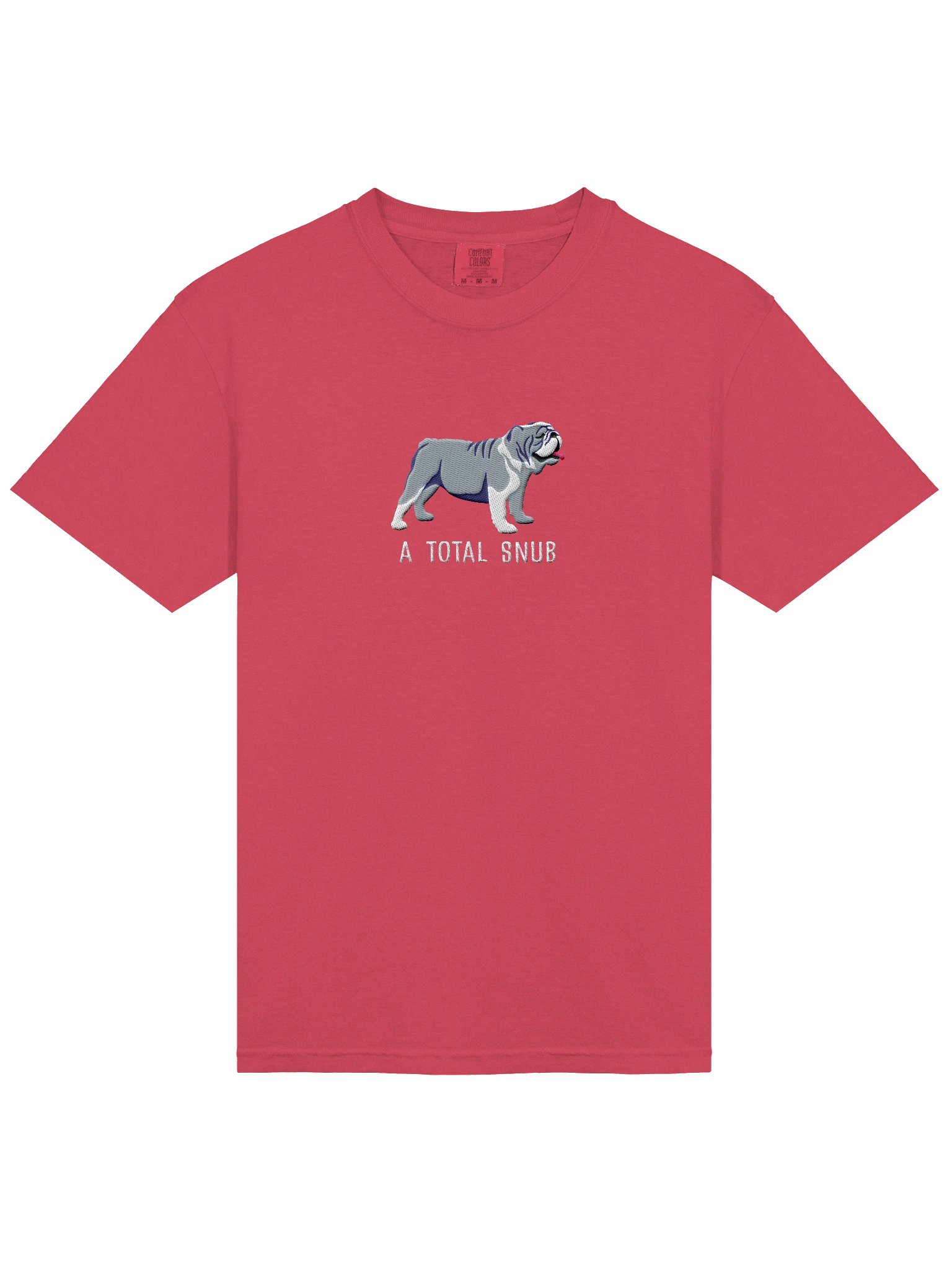 A Total Snub T-Shirt(Embroidered) of an English Bulldog(Blue & White) product image (6)