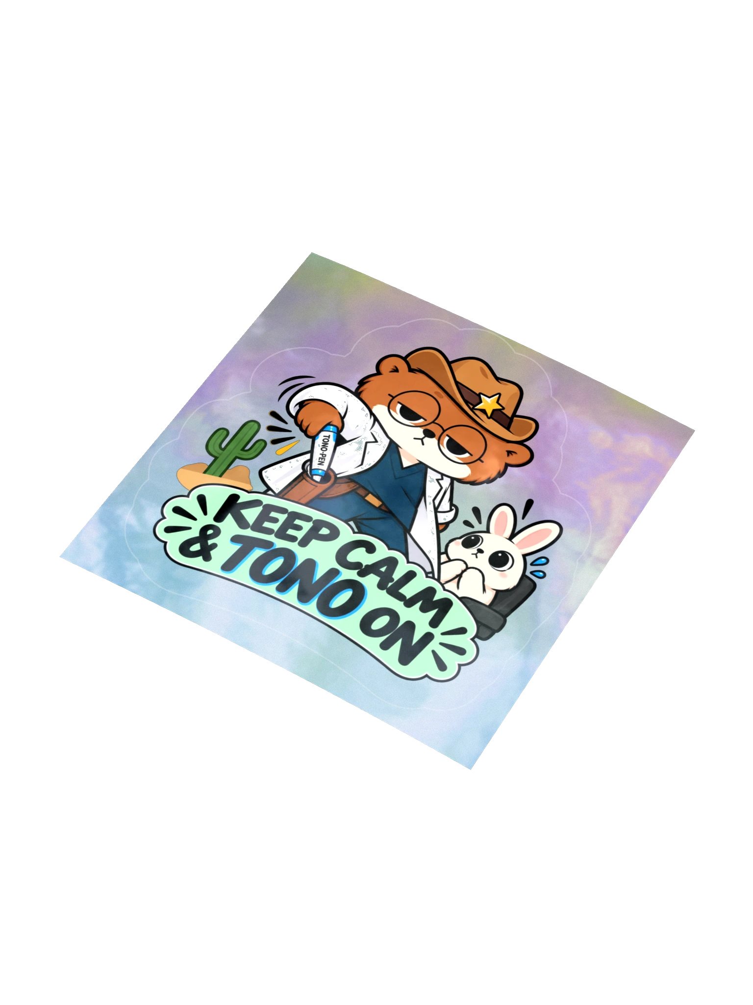 Sleepy Optometrist Keep Calm & Tono On Holographic Sticker Sheet product image (3)
