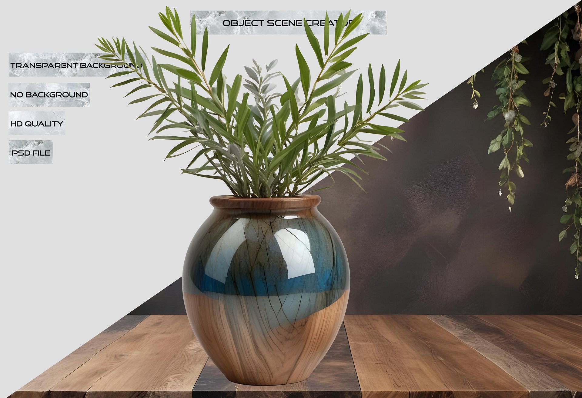 Rustic Harmony – Artisan Boho Vase PNG product image (2)