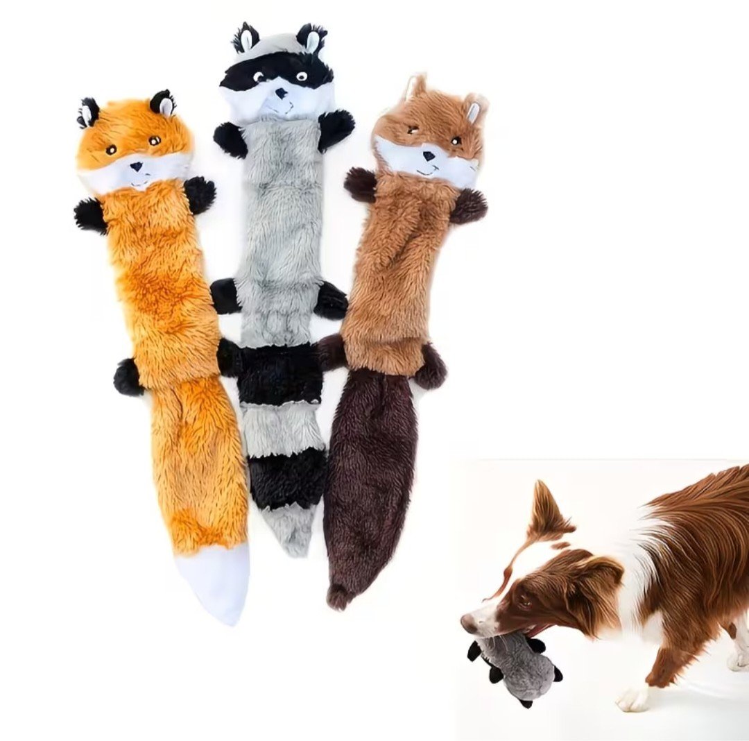 3pcs Soft Fur Plush Squeaky Dog Toys Set product image (9)